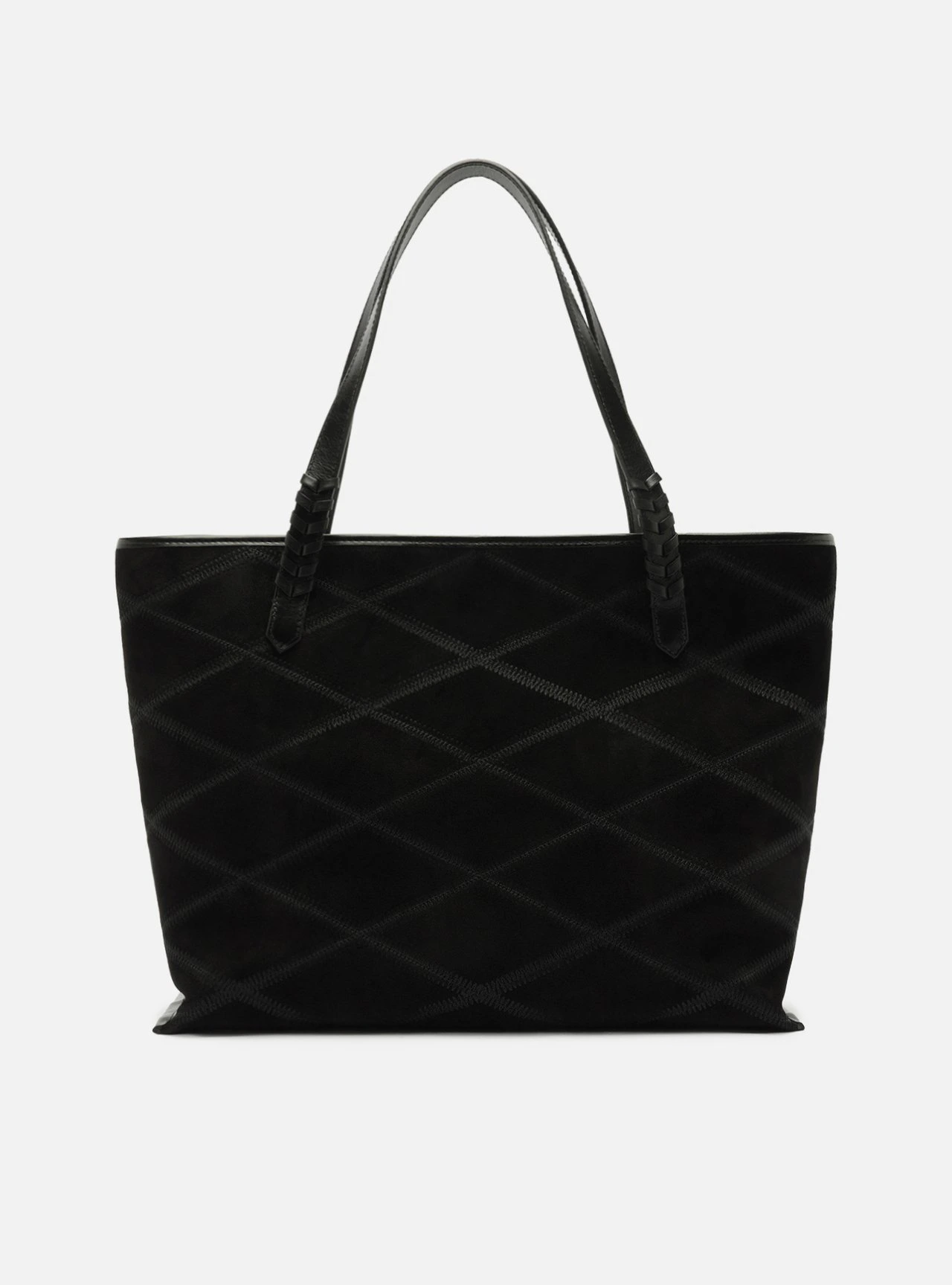 Bolsa Shopping Preta Couro Grande Matelassê