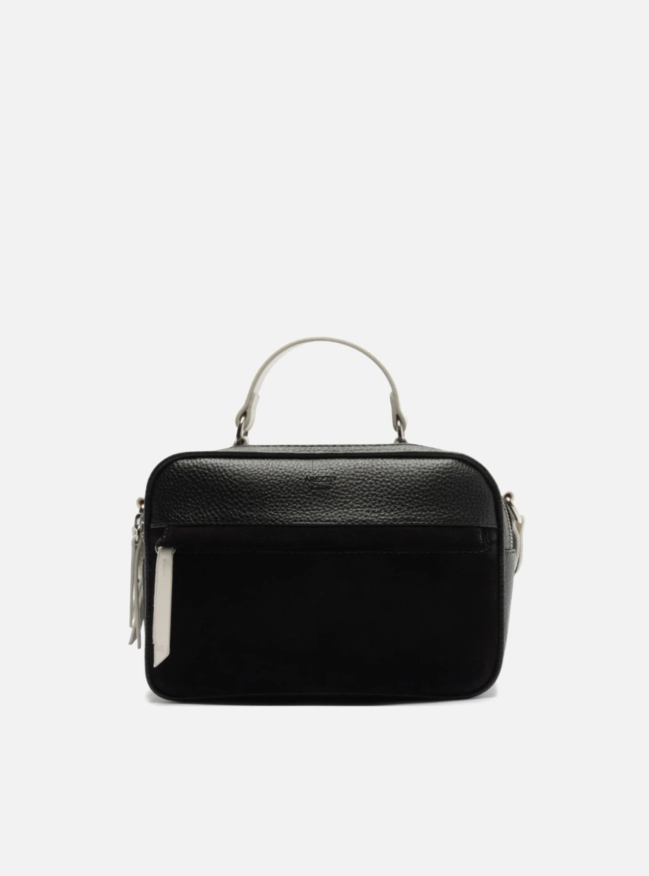 Bolsa Tiracolo Preta Prione Média Branca