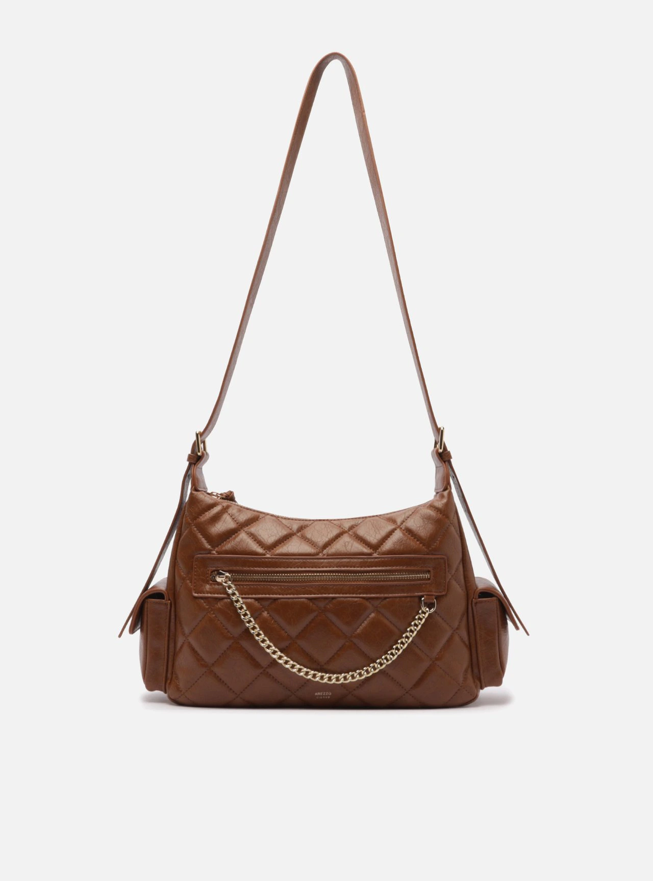 Bolsa Tiracolo Marrom Média Matelassê Bolsos
