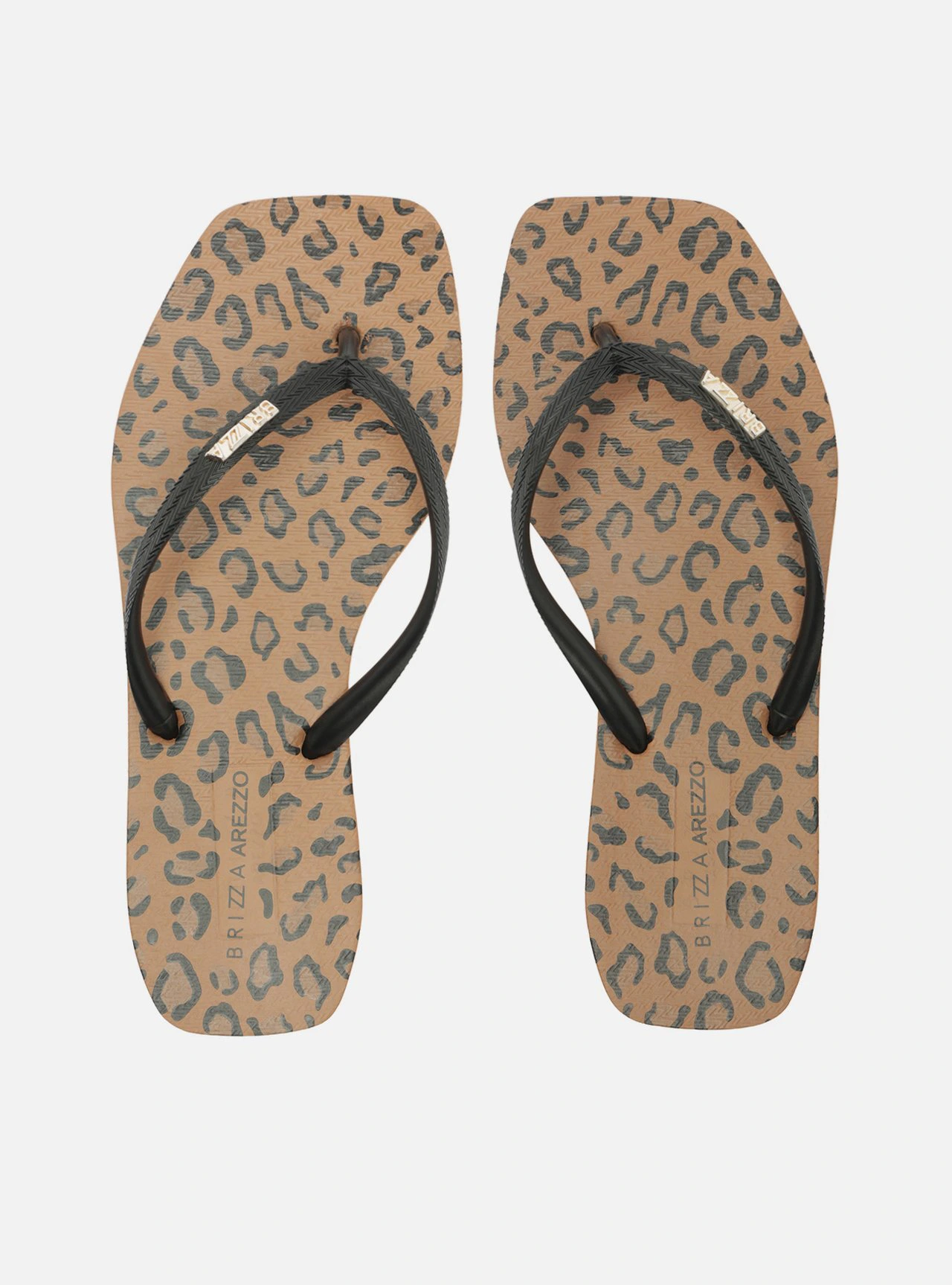 Chinelo de Dedo Preta Bico Quadrado Brizza