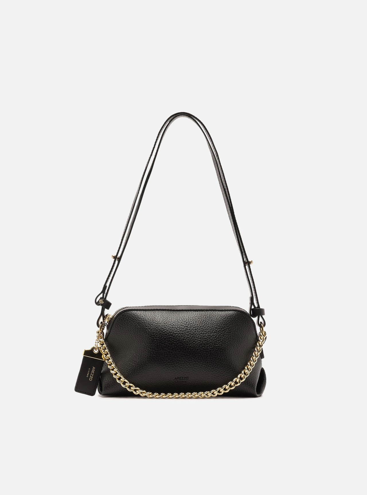 Bolsa Tote Preta Pequena Tag Corrente