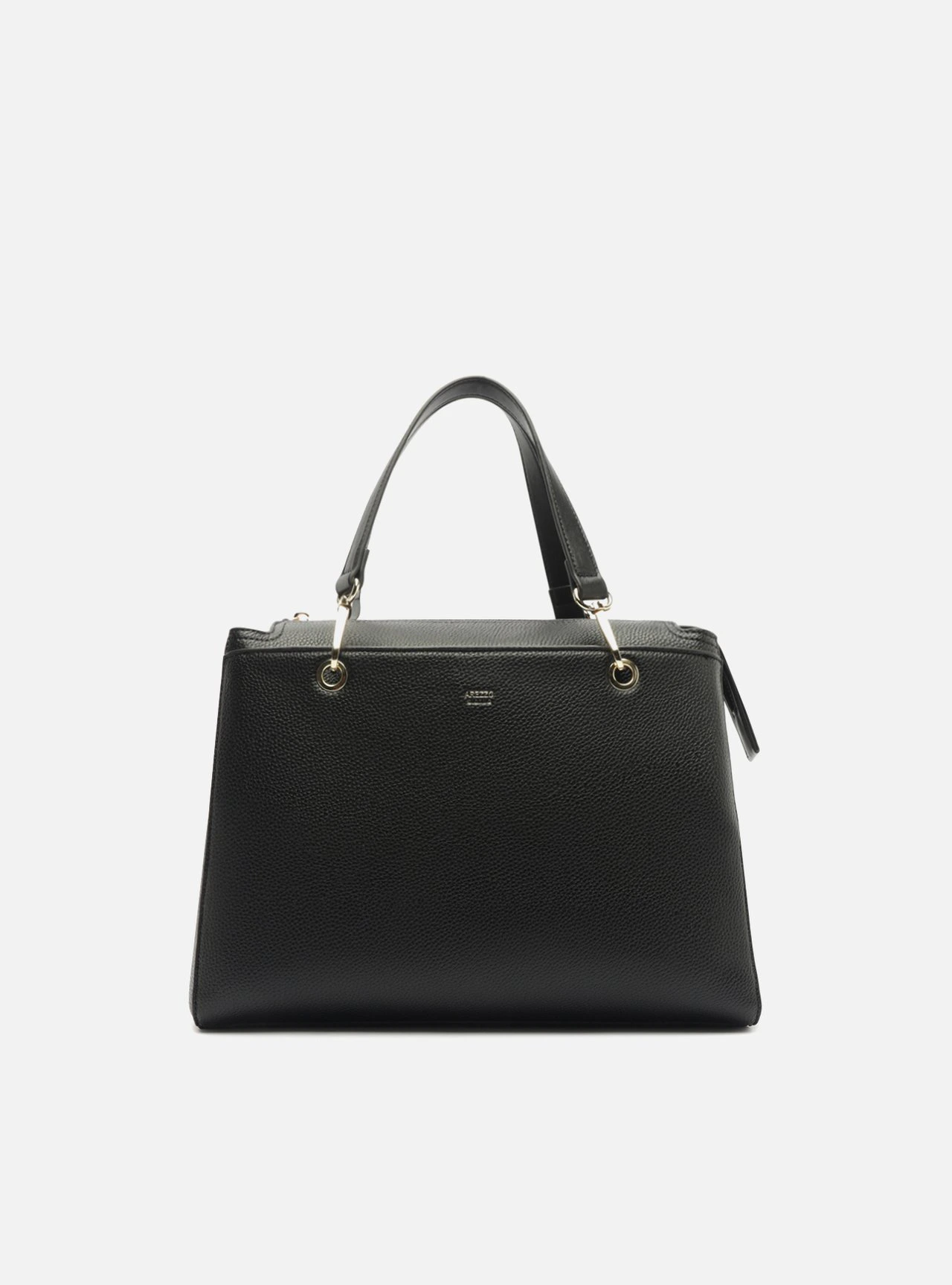 Bolsa Tote Preta Média Alças Metais
