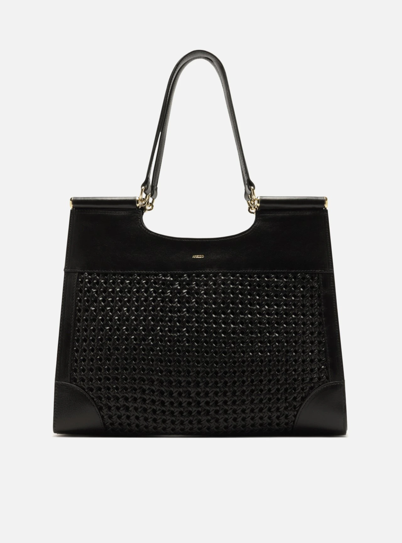 Bolsa Shopping Preta Couro Grande