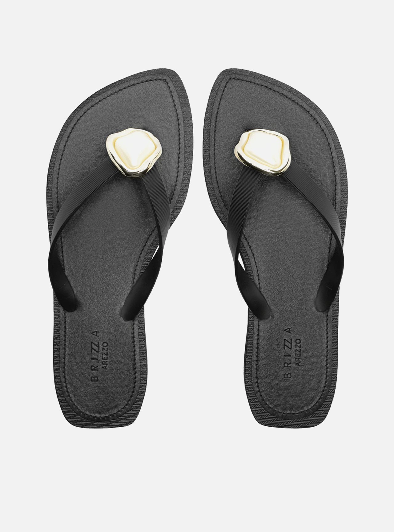 Chinelo de Dedo Preto Recouro Flash Pedra
