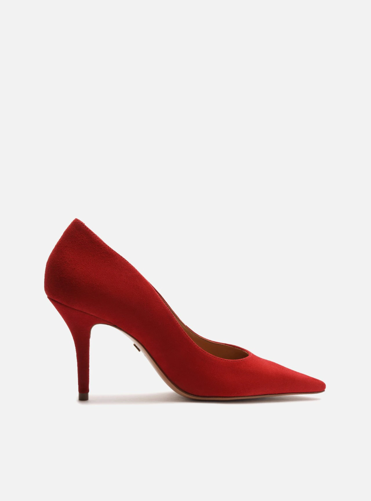 Scarpin Vermelho Camurça Salto Fino Essencial 85