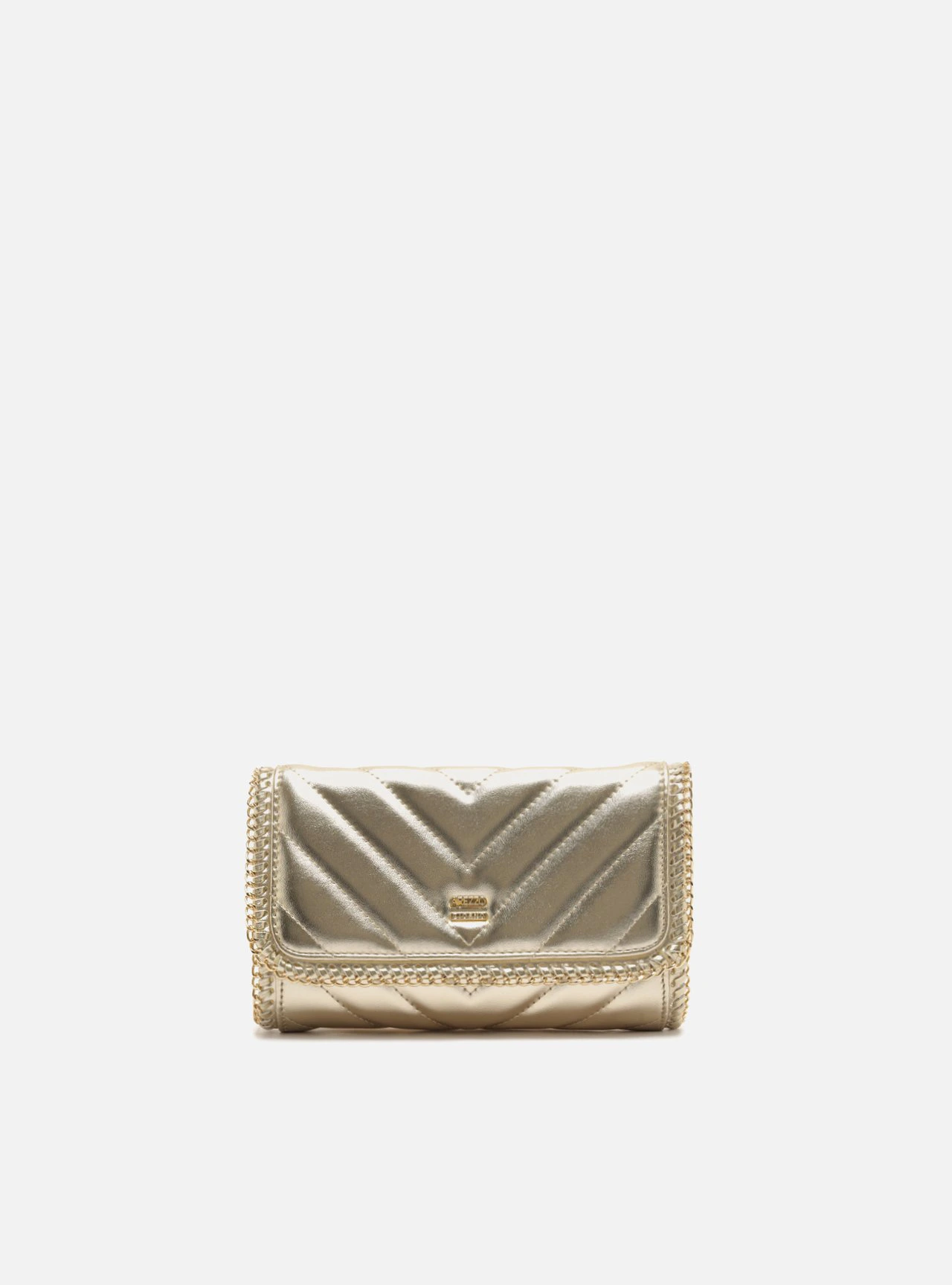 Bolsa Tiracolo Dourada Pequena Matelassê Corrente