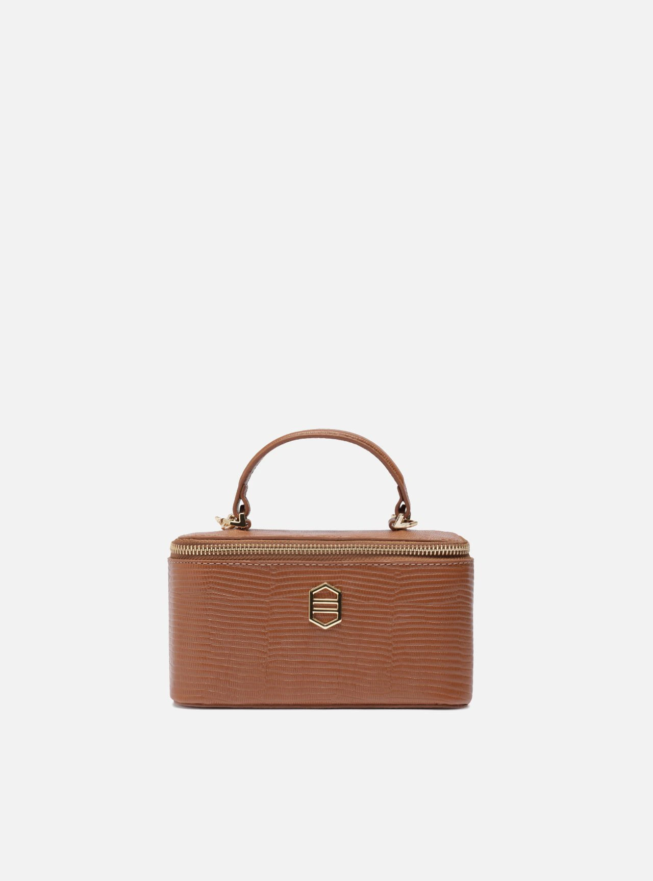 Bolsa Tiracolo Marrom Couro Pequena Croco Corrente
