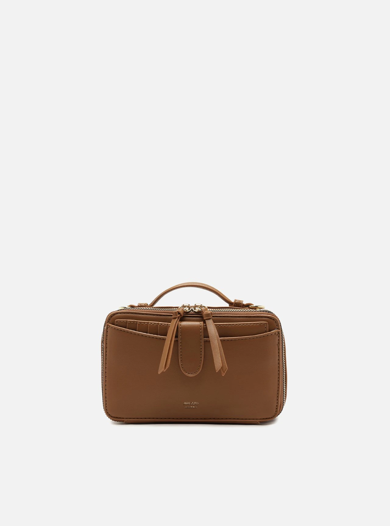 Bolsa Tiracolo Marrom Pequena Bolso Duplo