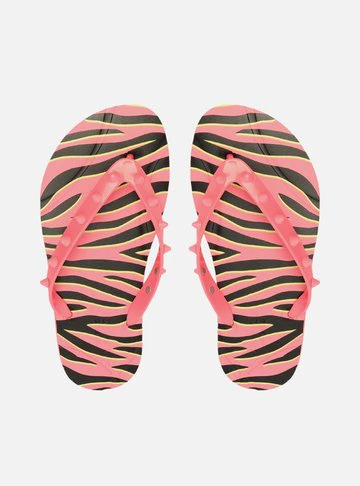 Chinelo de Dedo Multicolorido Estampa Brizza Rock