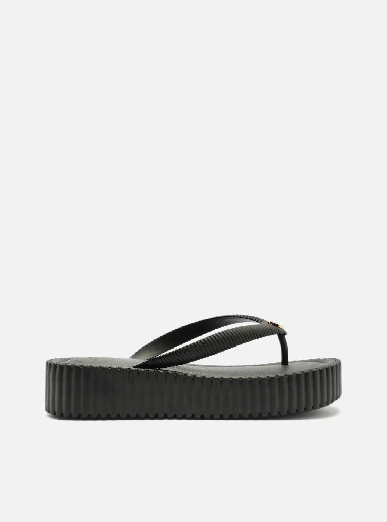 Sandália Preta Flatform Flip Flop Bali