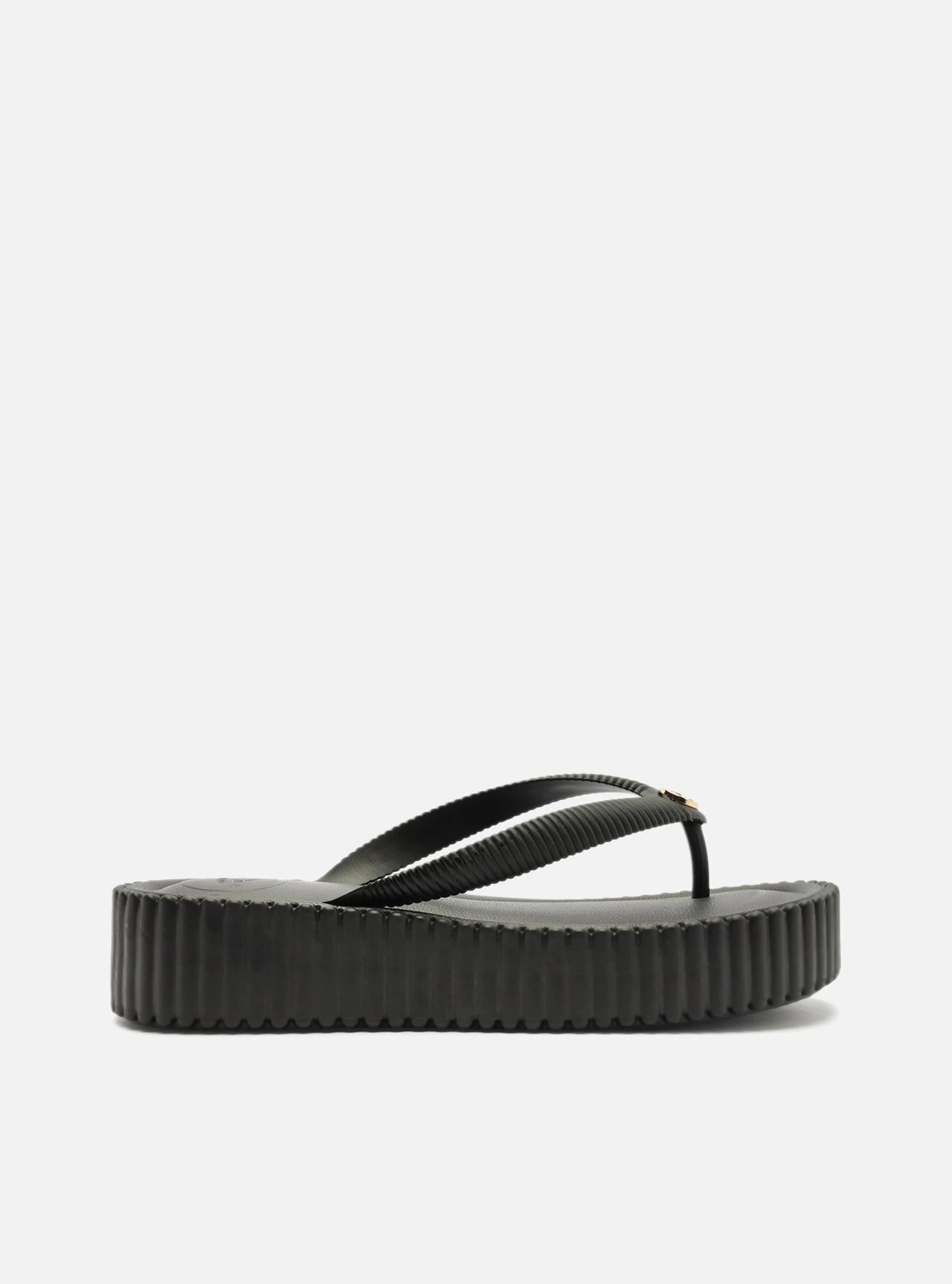 Sandália Preta Flatform Flip Flop Bali