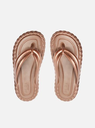 Sandália Marrom Metal Flatform Marrocos Bold