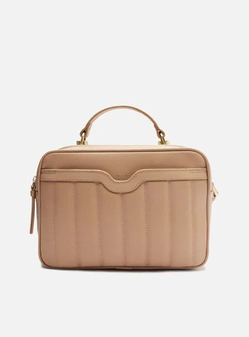 Bolsa Tiracolo Bege Couro Francine Média