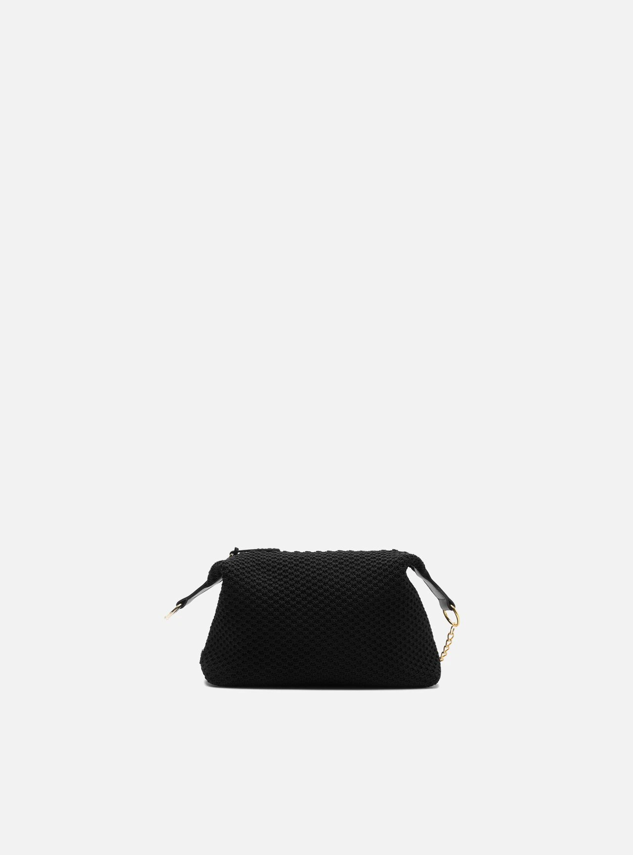 Bolsa Tiracolo Preta Knit Pequena Corrente Brizza