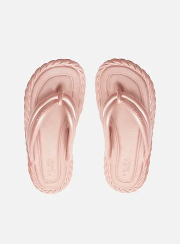 Sandália Rosa Metal Flatform Marrocos Bold