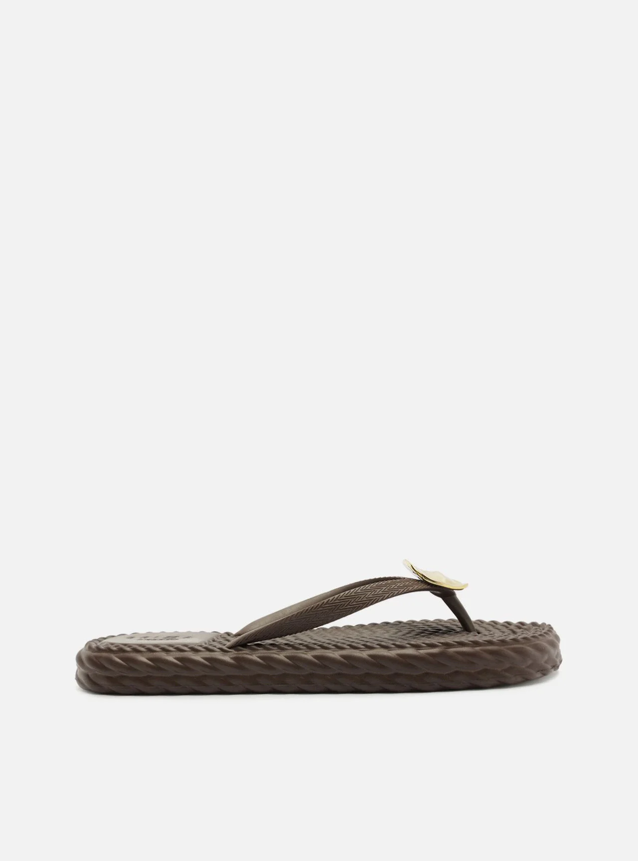 Chinelo de Dedo Marrom Flatform Brizza