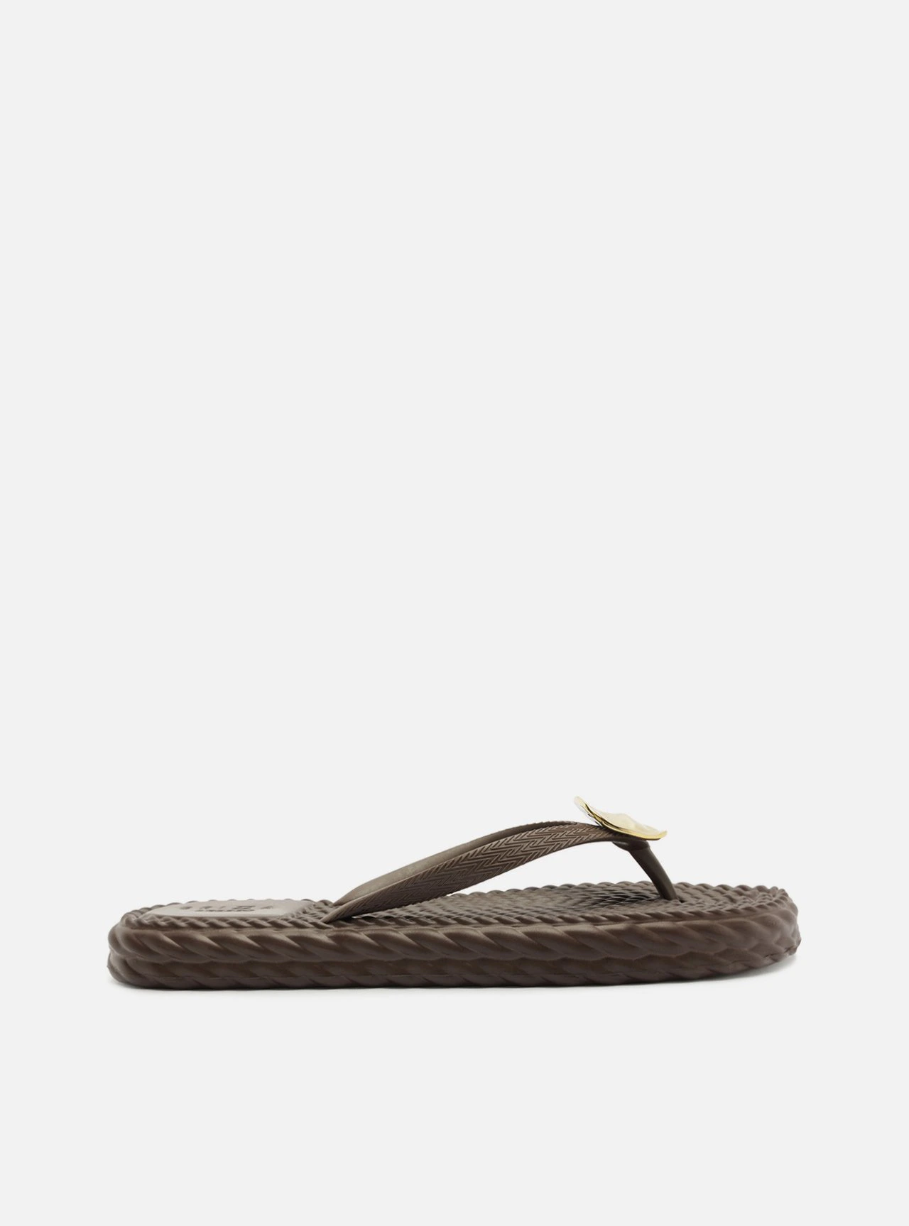 Chinelo de Dedo Marrom Flatform Brizza