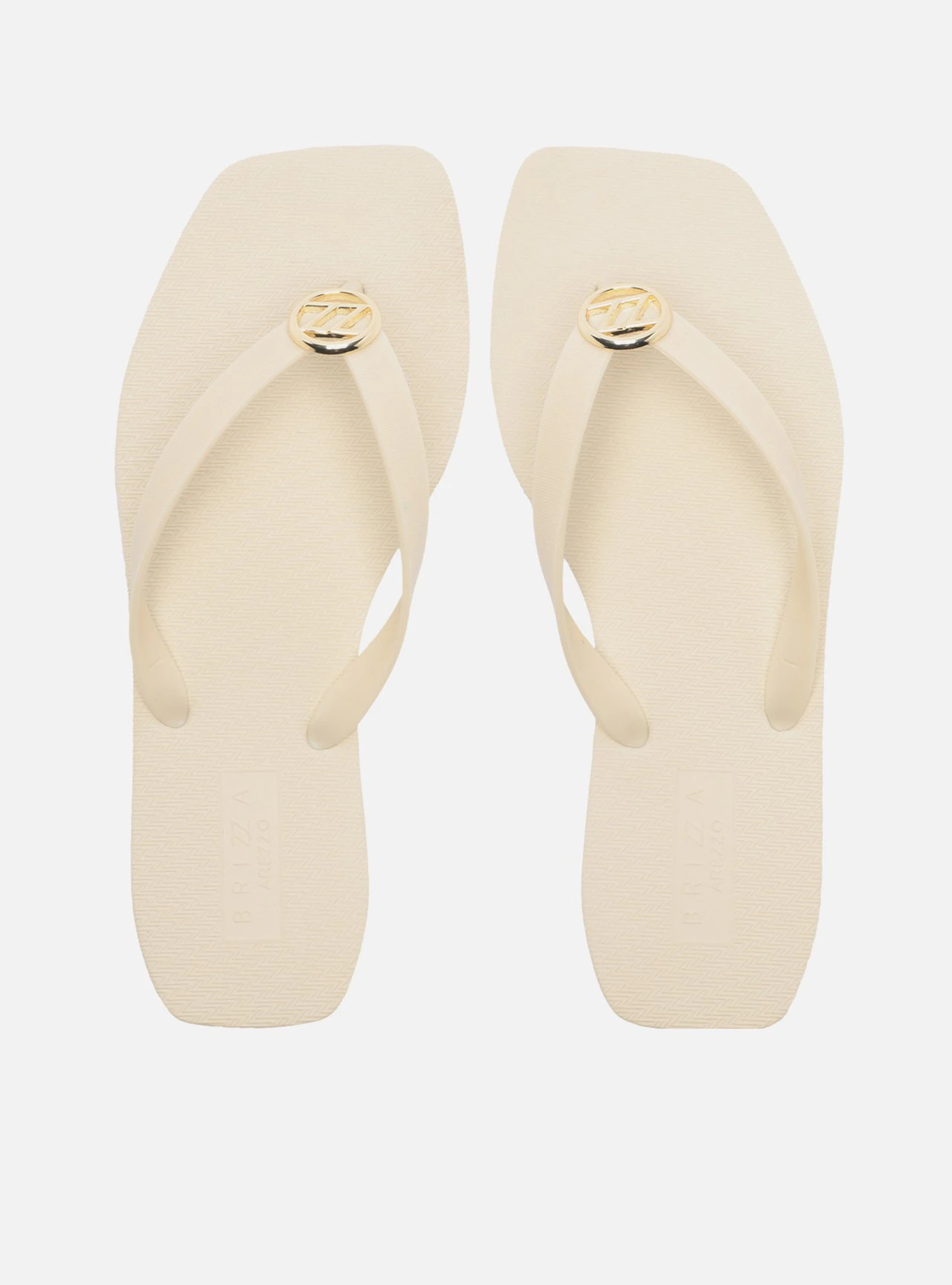 Chinelo de Dedo Branco Square Metal Brizza