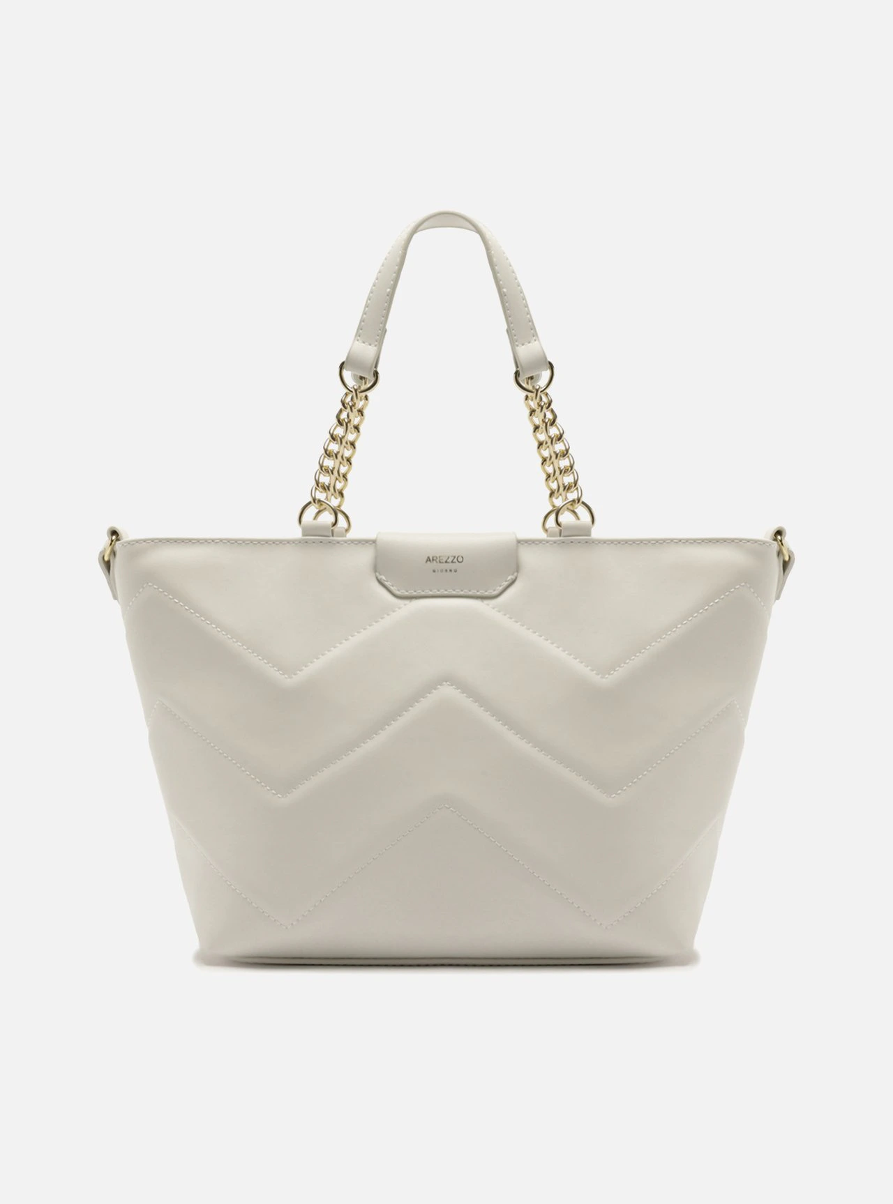 Bolsa Tote Matelassê Grande Alça Corrente Branca