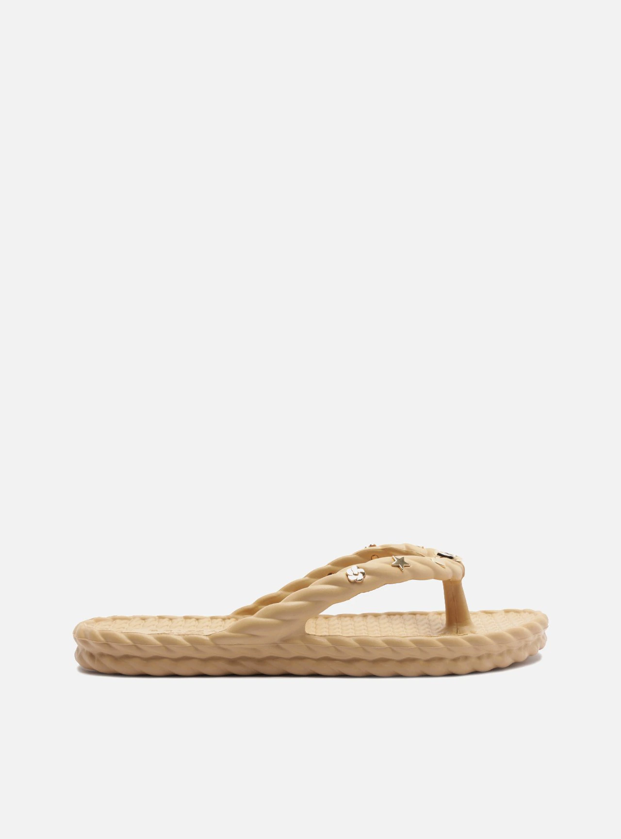 Chinelo de Dedo Nude Plataforma Metais Brizza