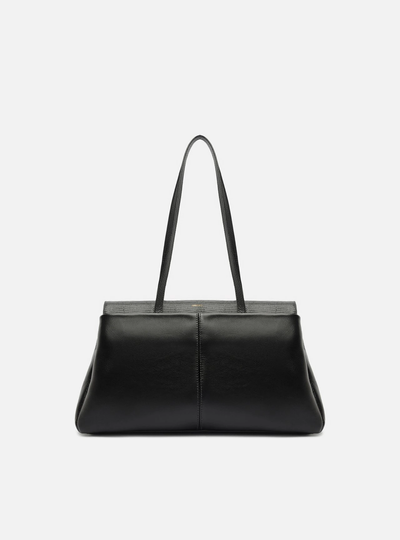 Bolsa Shopping Preta Couro Média