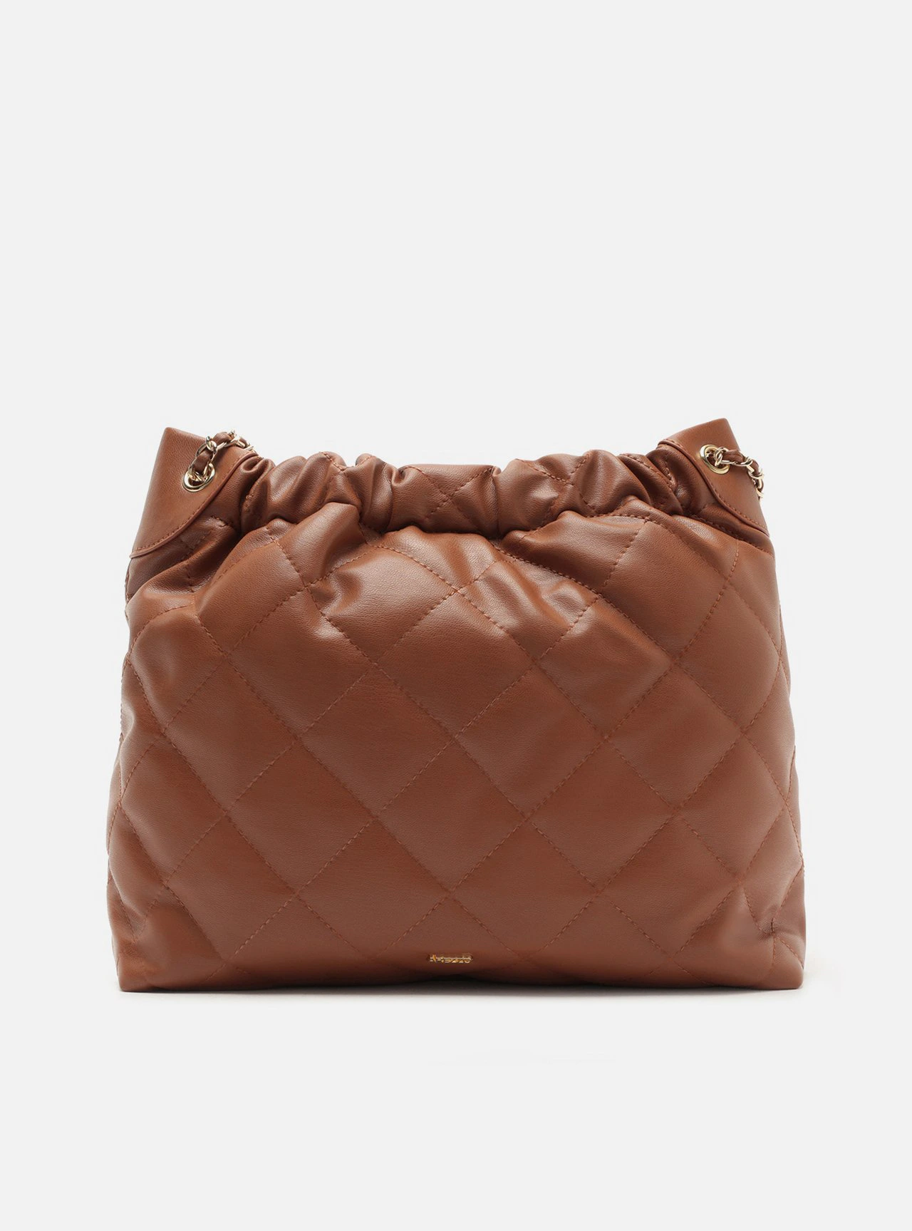Bolsa Tiracolo Marrom Grande Matelassê Corrente