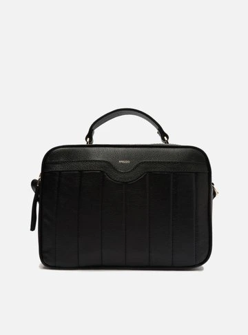 Bolsa Tiracolo Preta Couro Francine Média