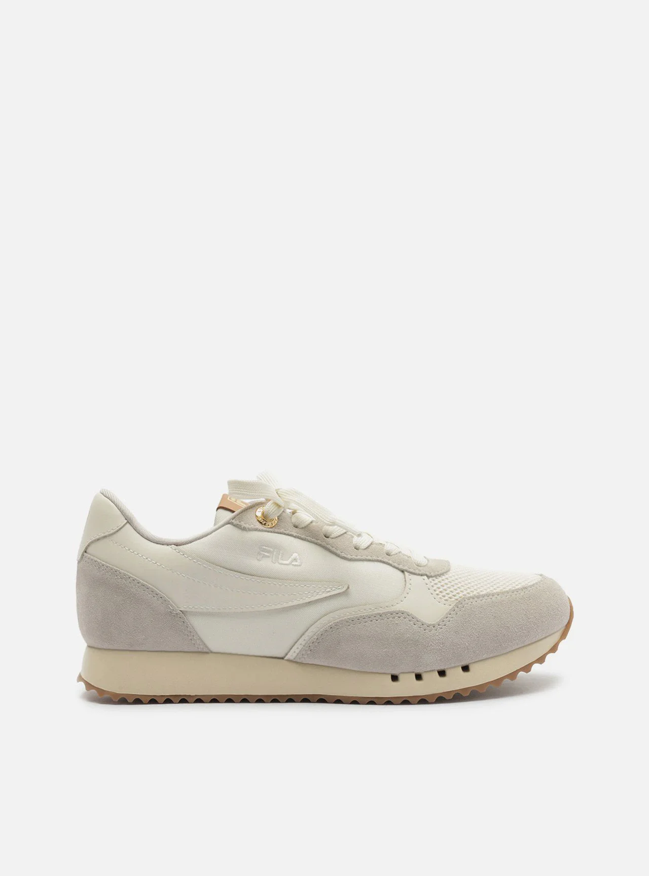 Tênis Branco Solado Esportivo Suede Bordado Fila