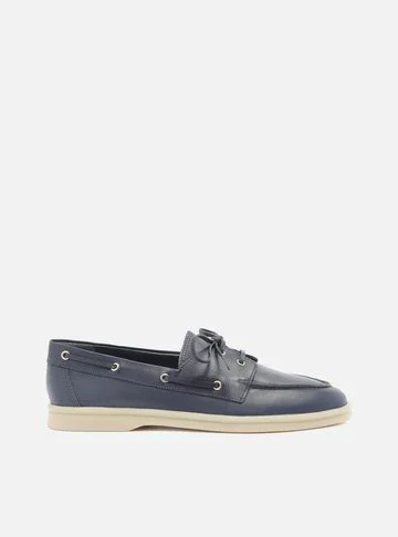 Mocassim Azul Salto Rasteiro