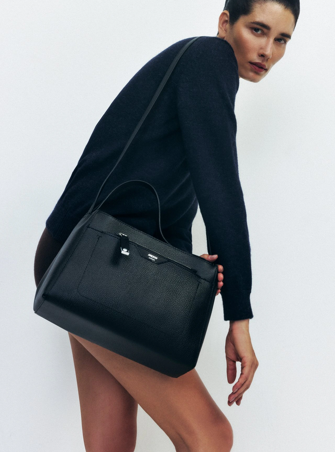 Bolsa Tote Preta Emily Grande