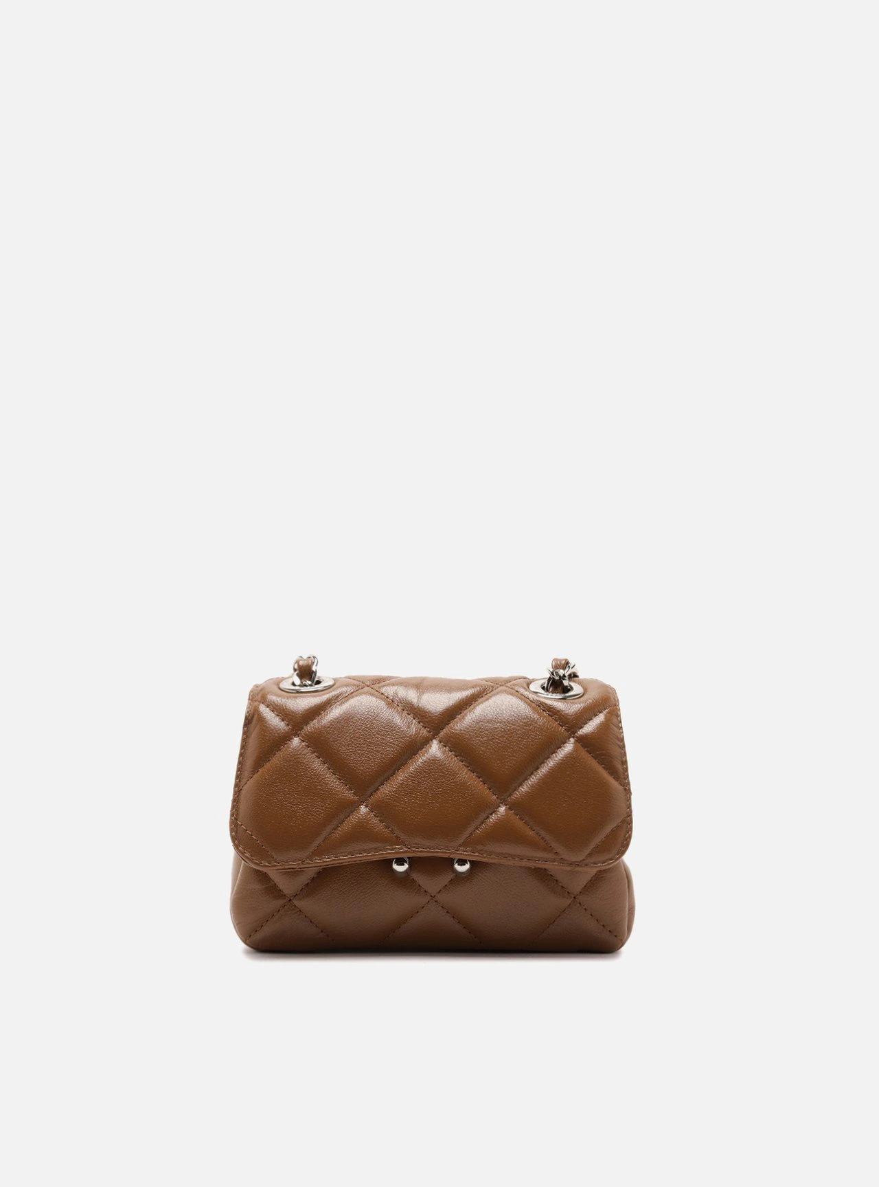 Bolsa Tiracolo Marrom Couro Pequena Matelassê