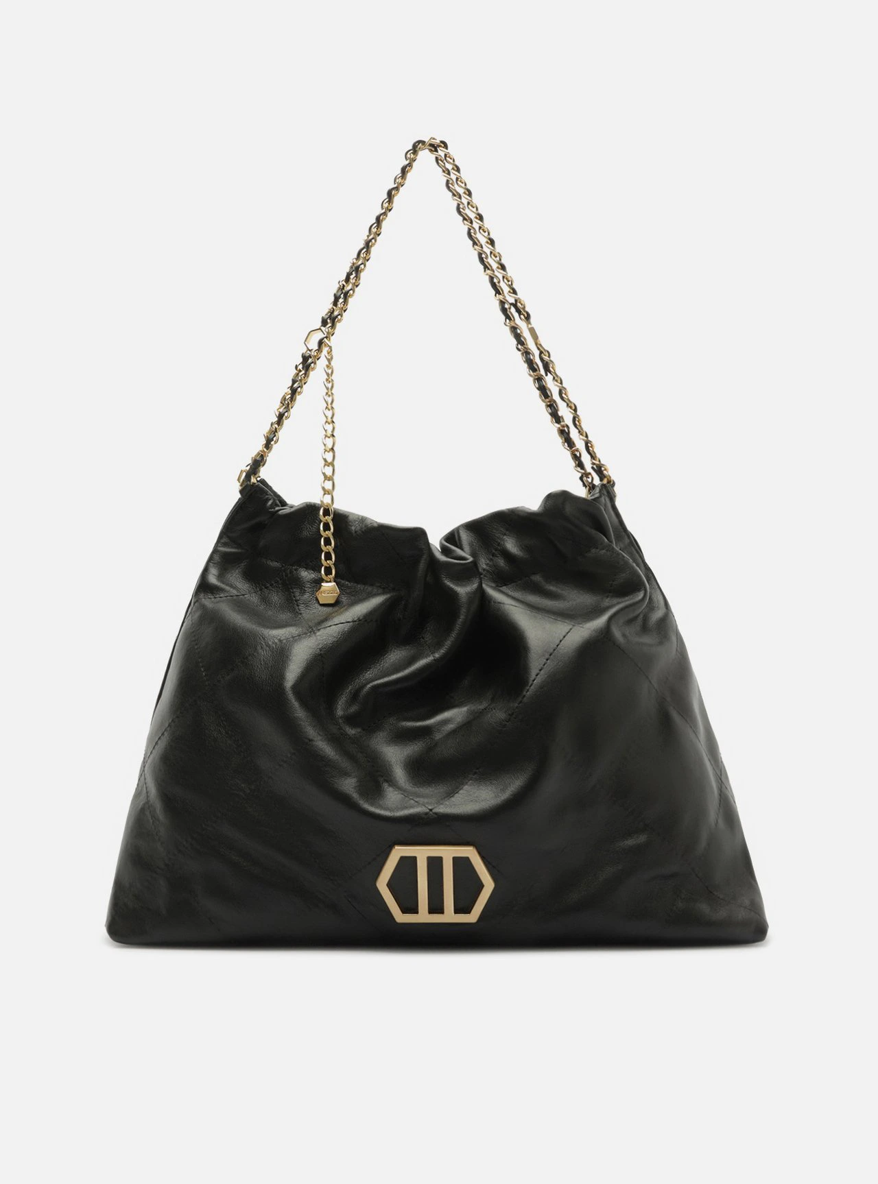 Bolsa Hobo Preta Couro Esther Grande Esther