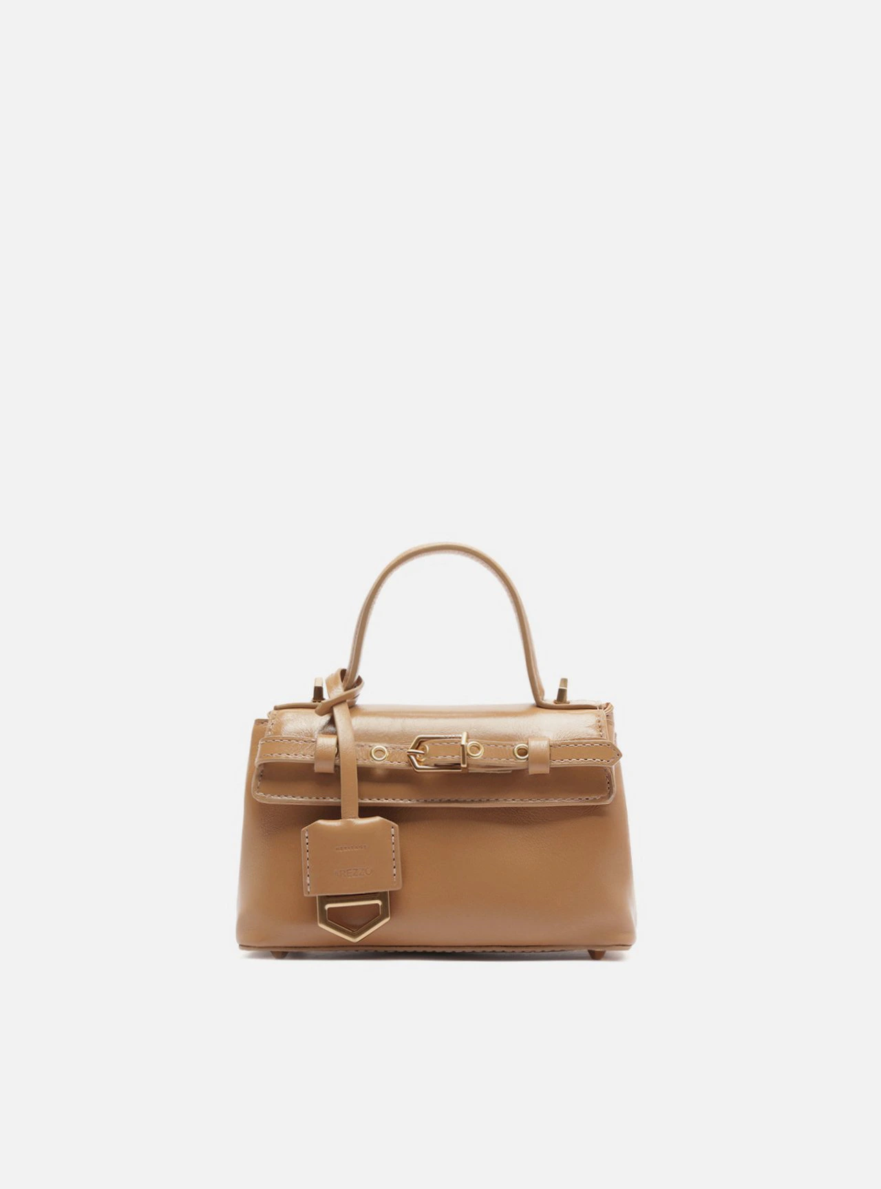 Tiracolo Bege Couro Pequena Bag Charm Victória