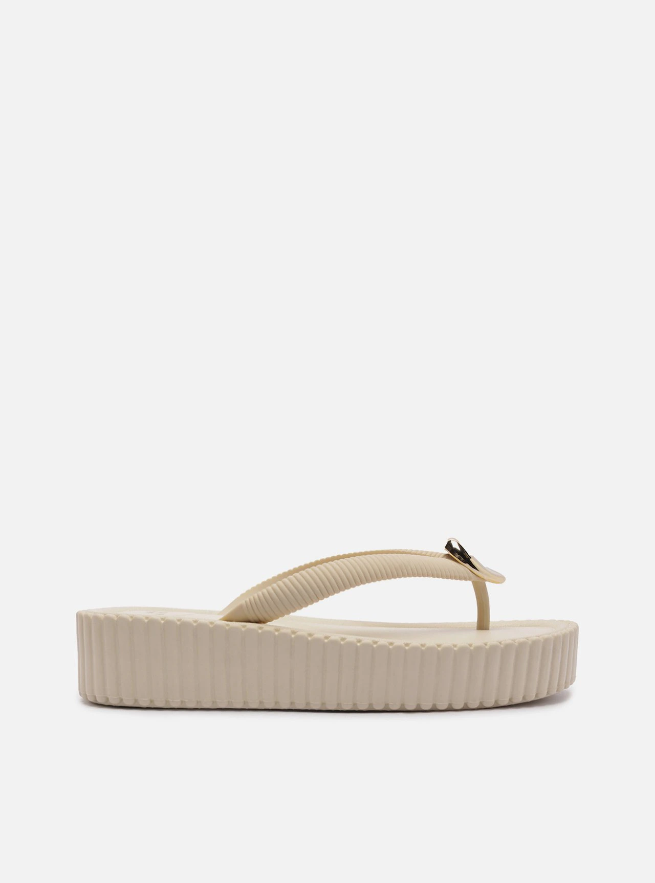 Chinelo Branco Flatform Flip Flop Metal Bali