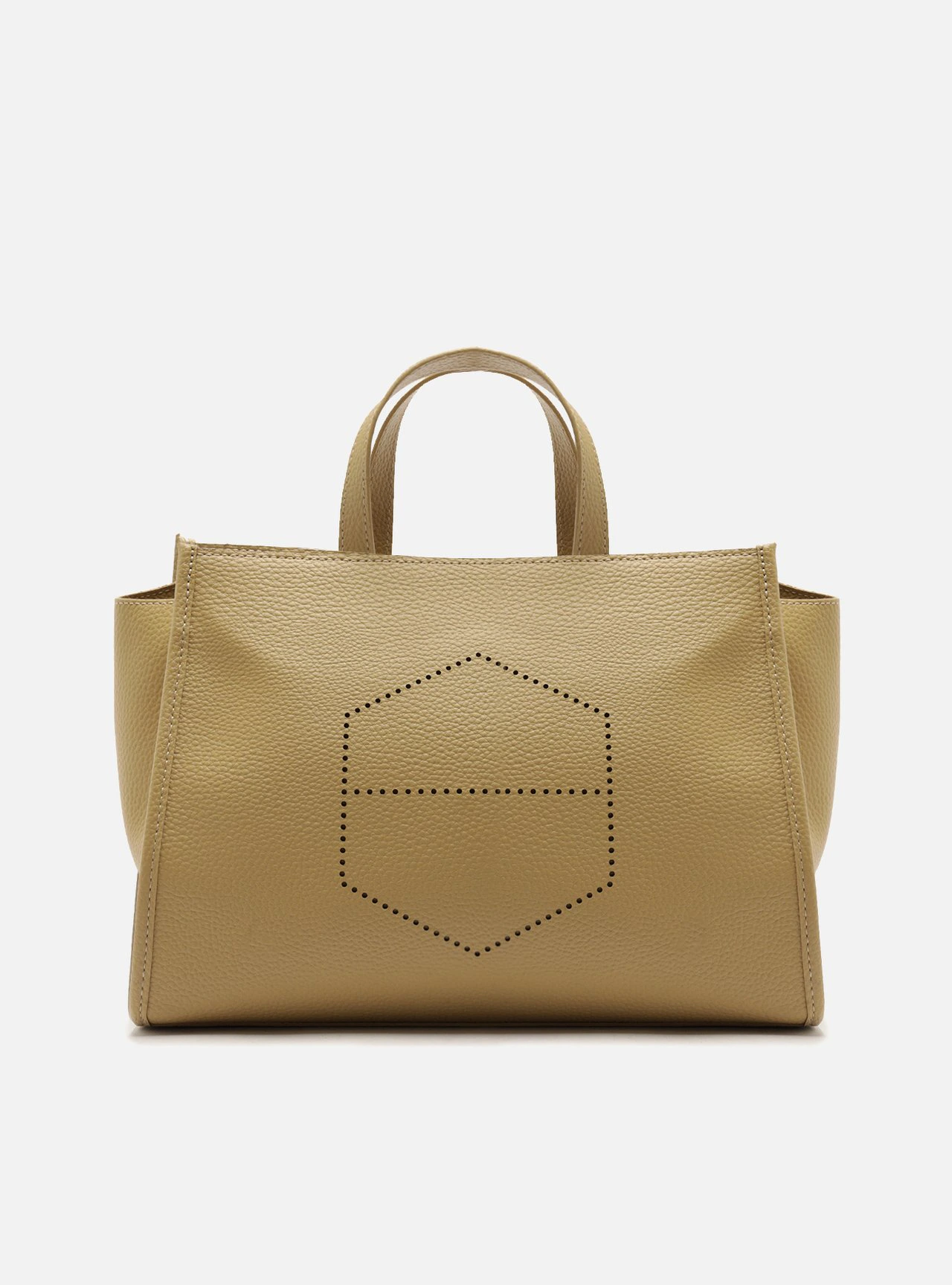 Bolsa Tote Marrom Grande Logo Perfurado