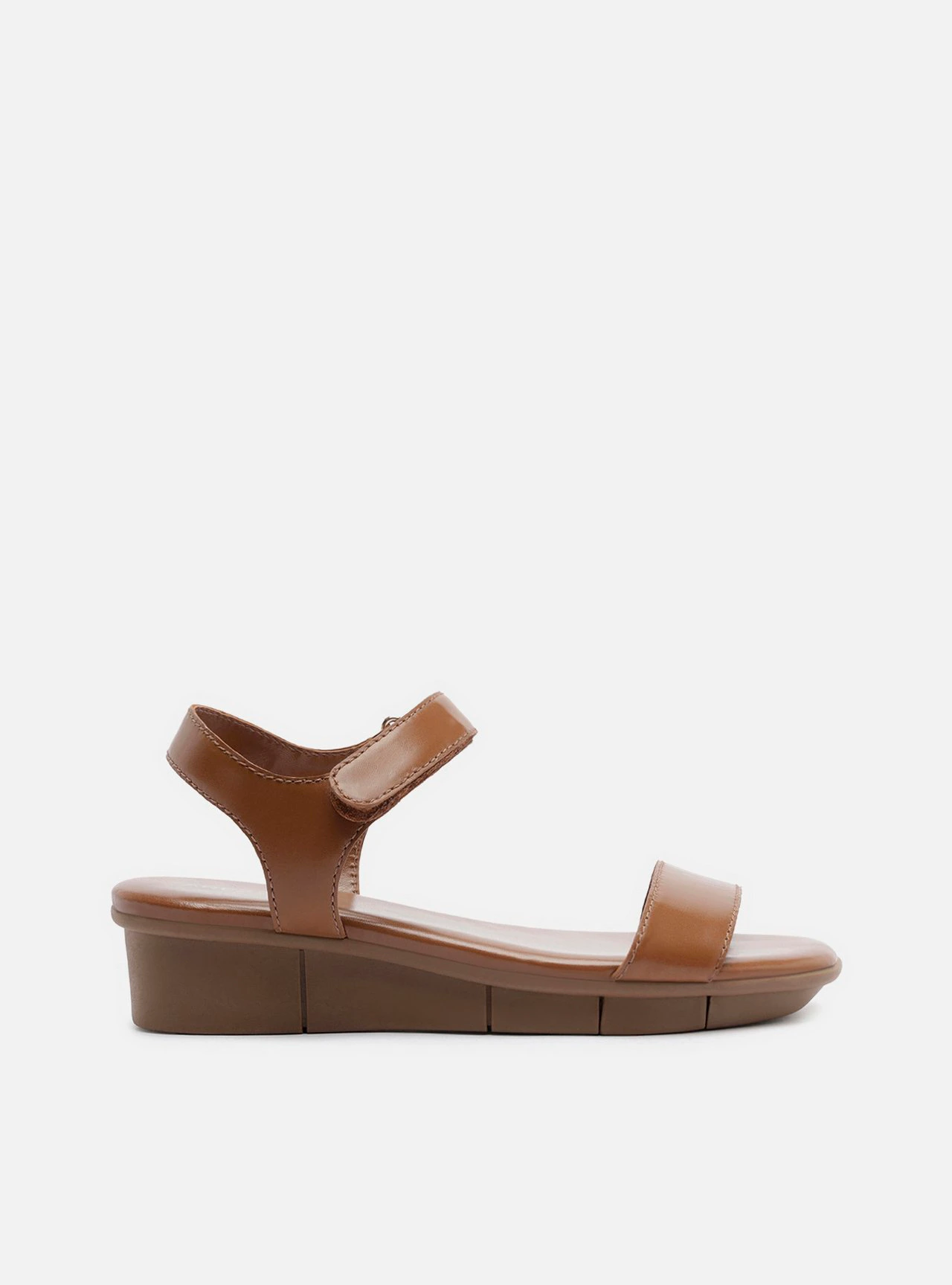 Sandália Marrom Couro Flatform Comfort