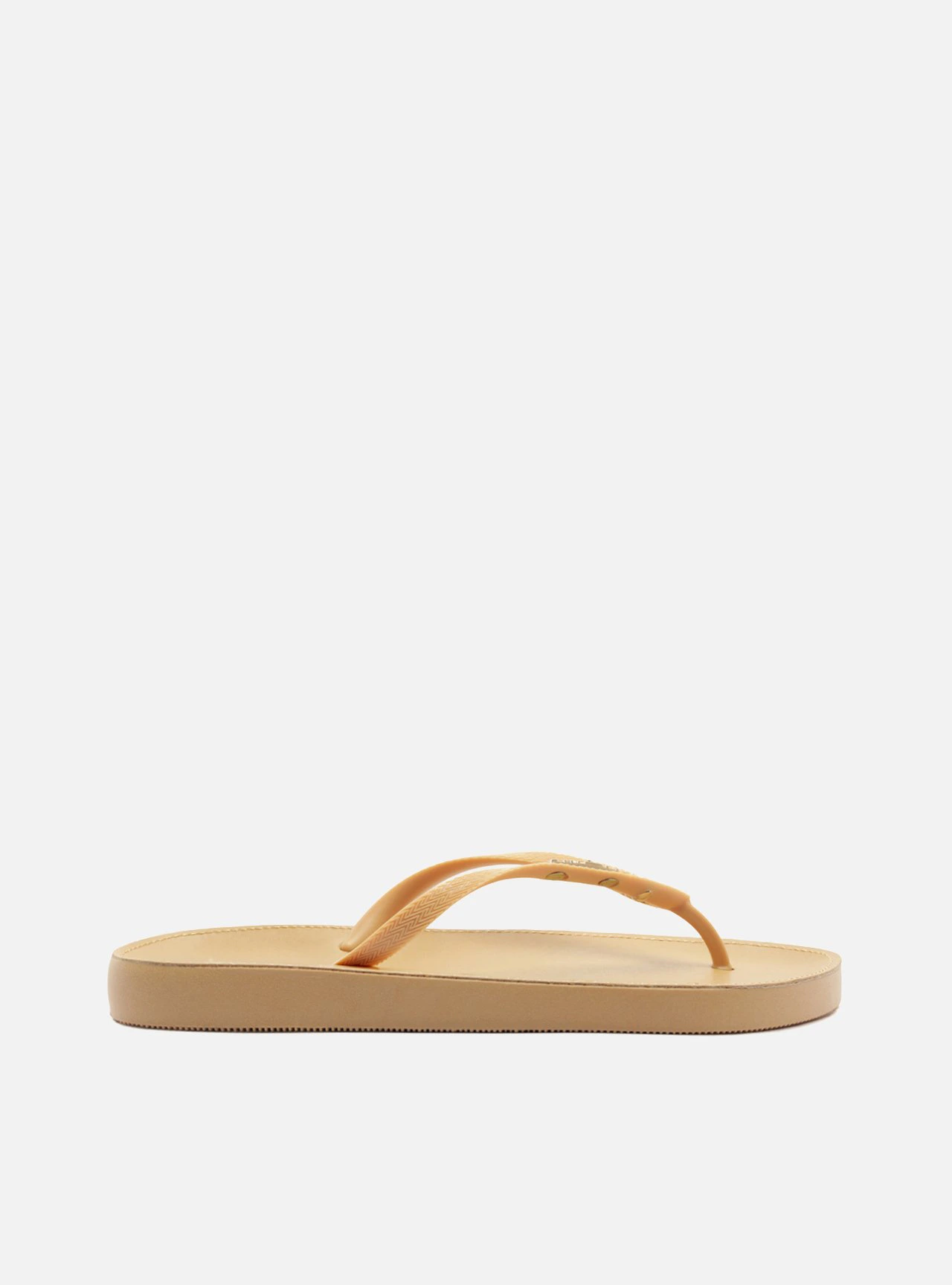 Chinelo de Dedo Nude Flatform Metais Brizza