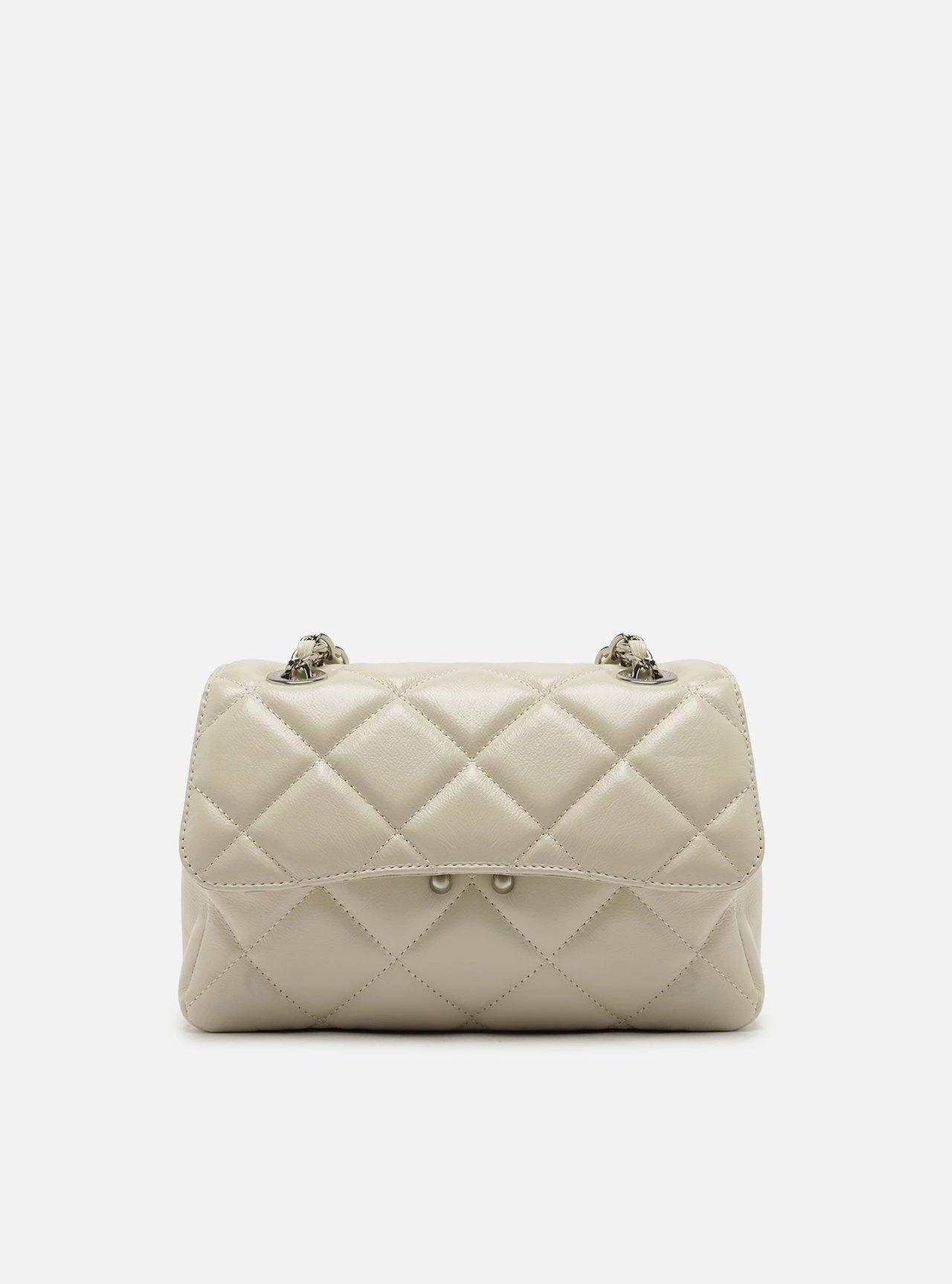 Bolsa Tiracolo Branca Couro Mizz Média