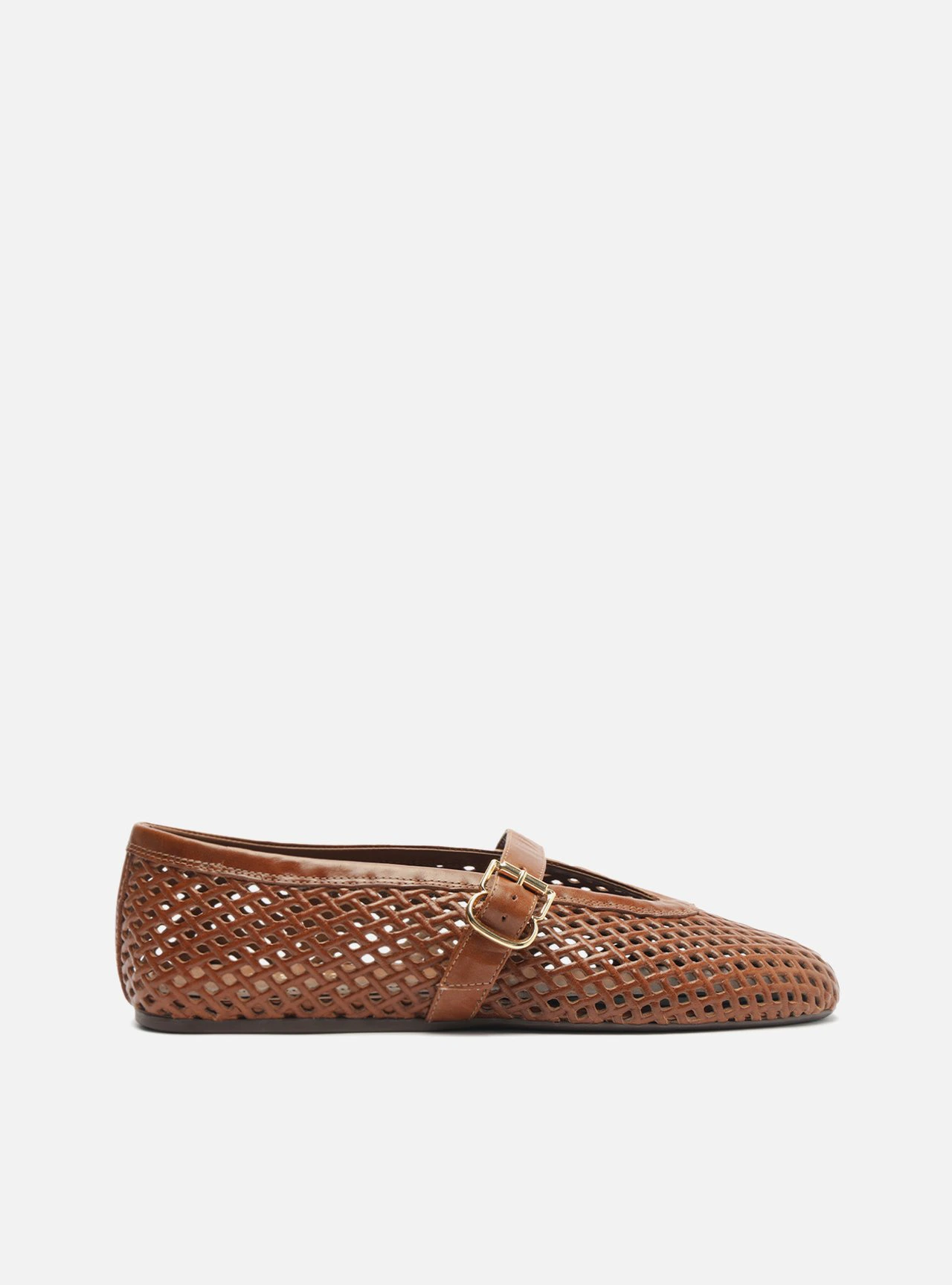 Sapatilha Marrom Suede Vazada Bico Redondo