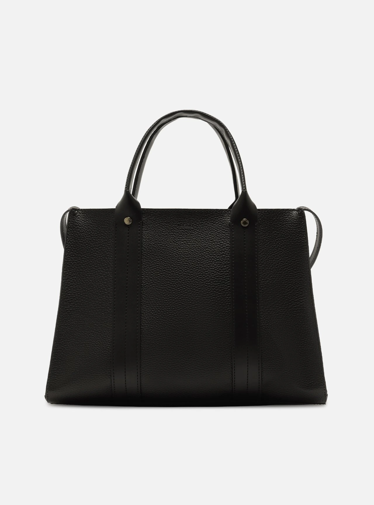 Bolsa Tote Preta Grande Granulada