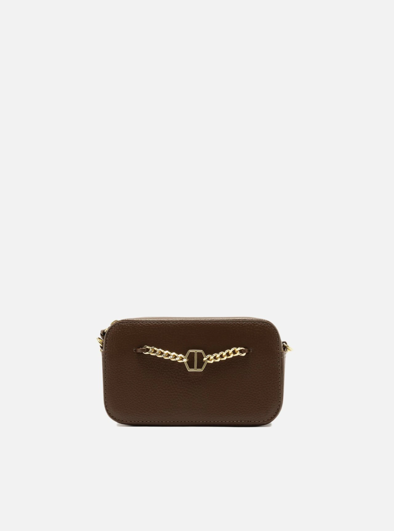 Bolsa Tiracolo Marrom Pequena Alça Corrente