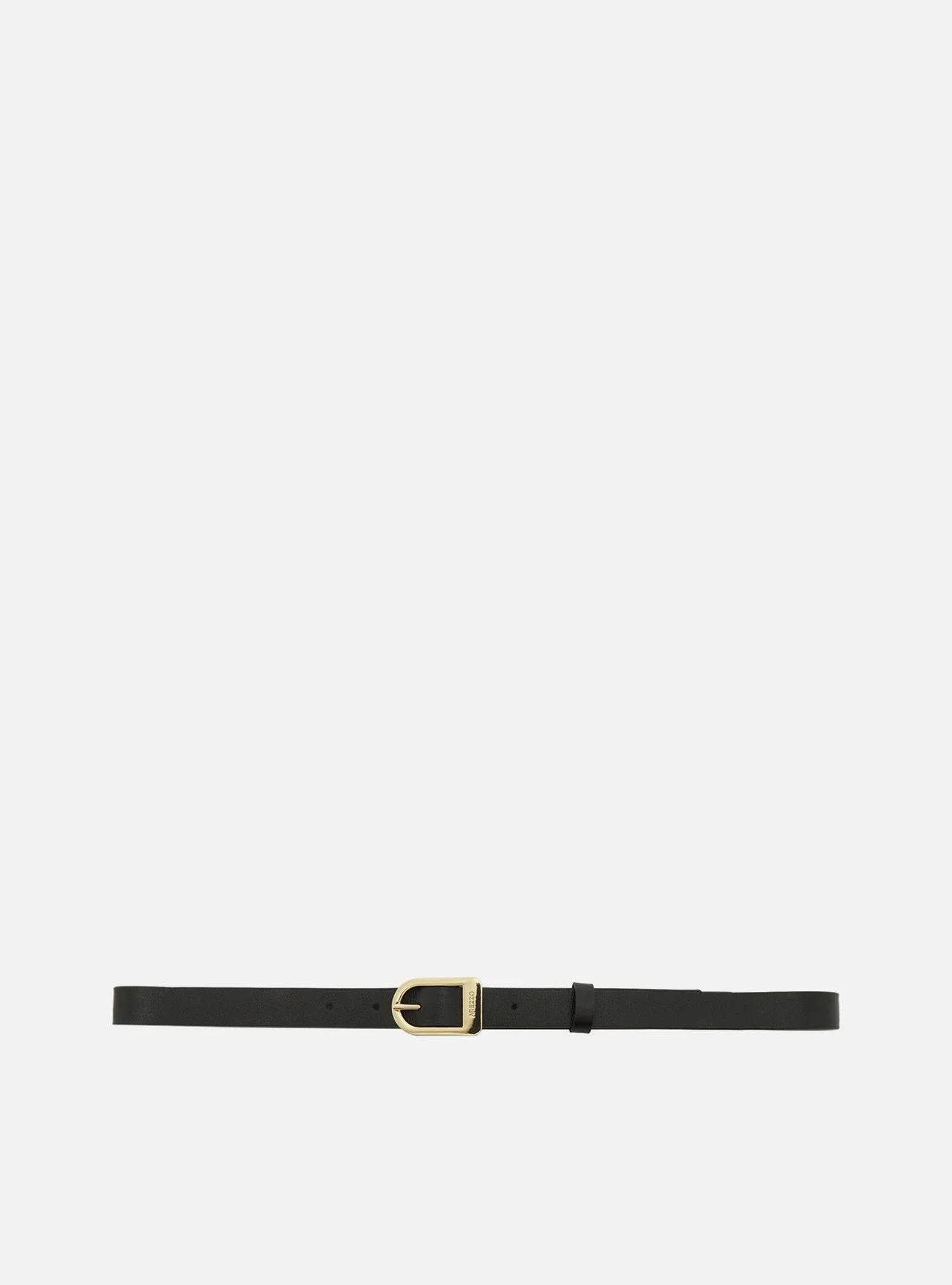 Cinto Preto Couro Fivela Dourada