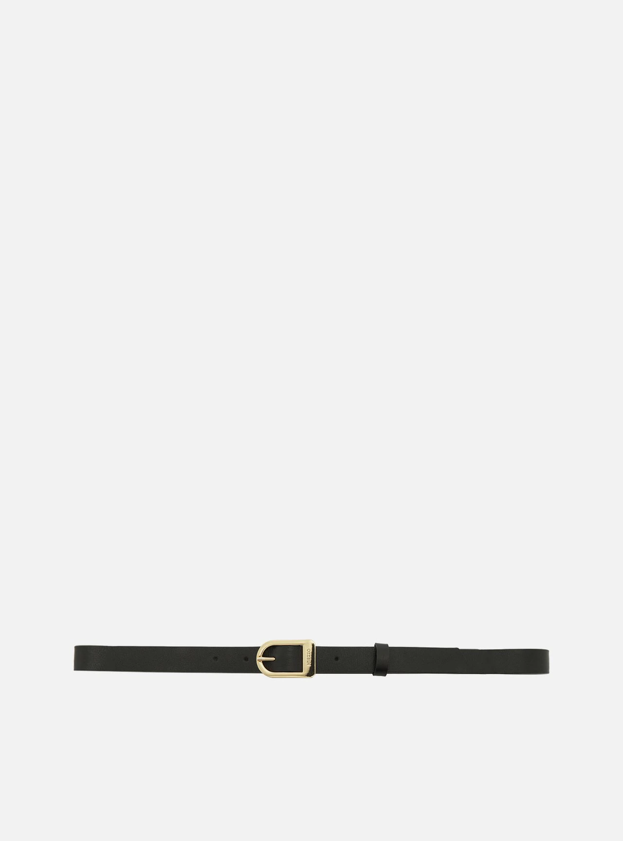 Cinto Preto Couro Fivela Dourada