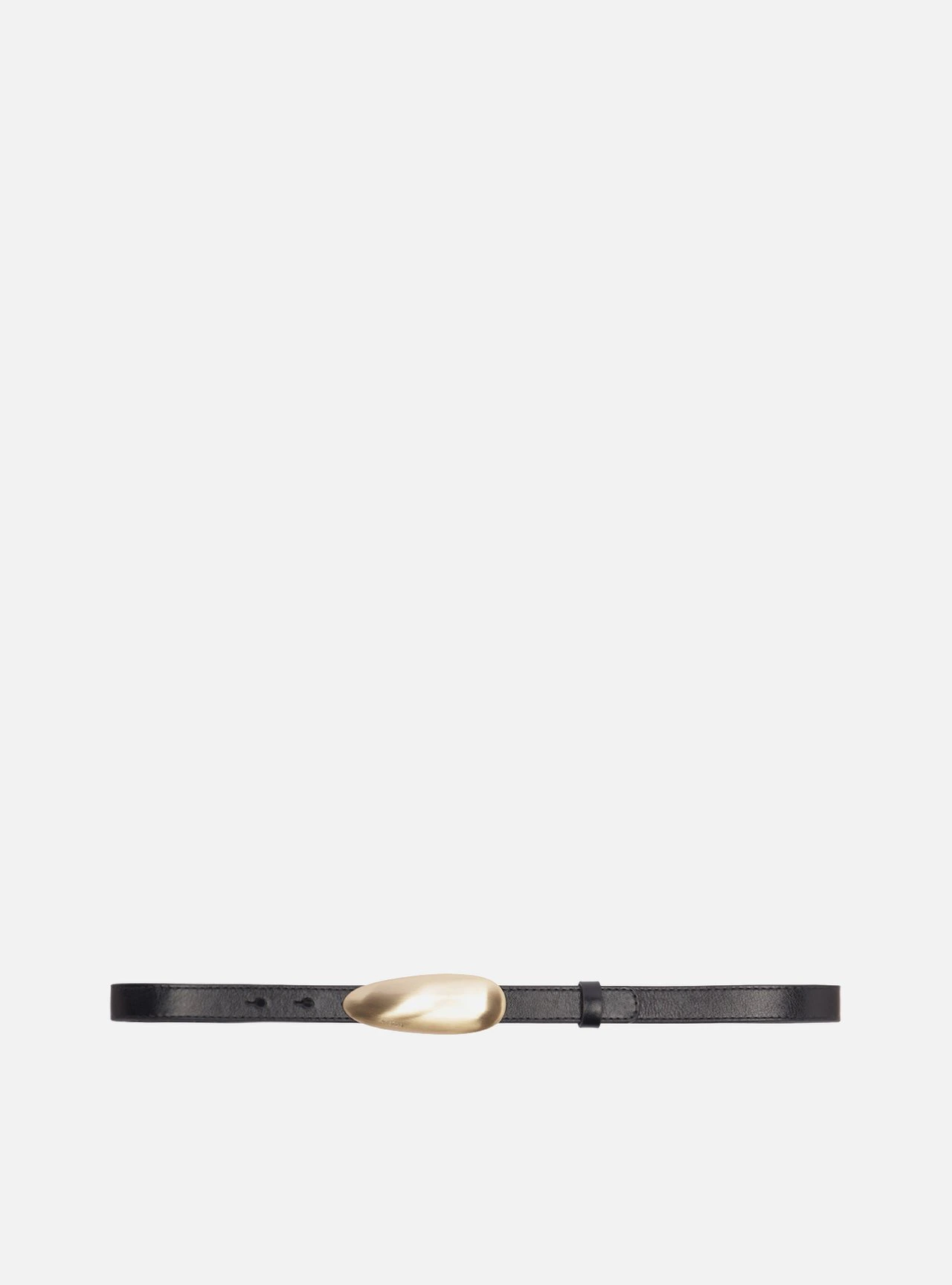 Cinto Preto Couro Médio Fivela Oval Metal