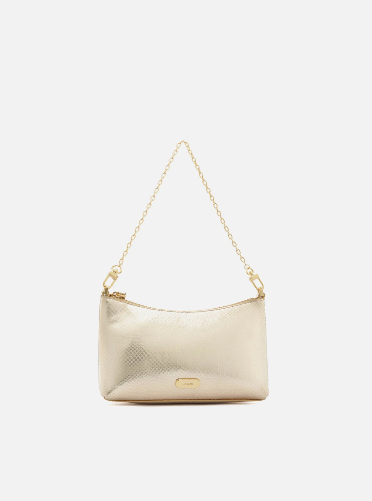 Bolsa Tiracolo Dourada Snake Pequena Corrente Tag