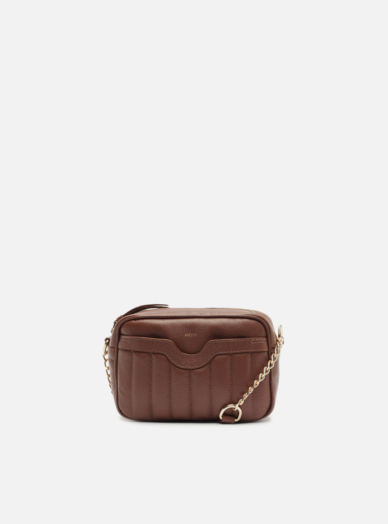 Bolsa Tiracolo Marrom Escura Couro Francine Pequena