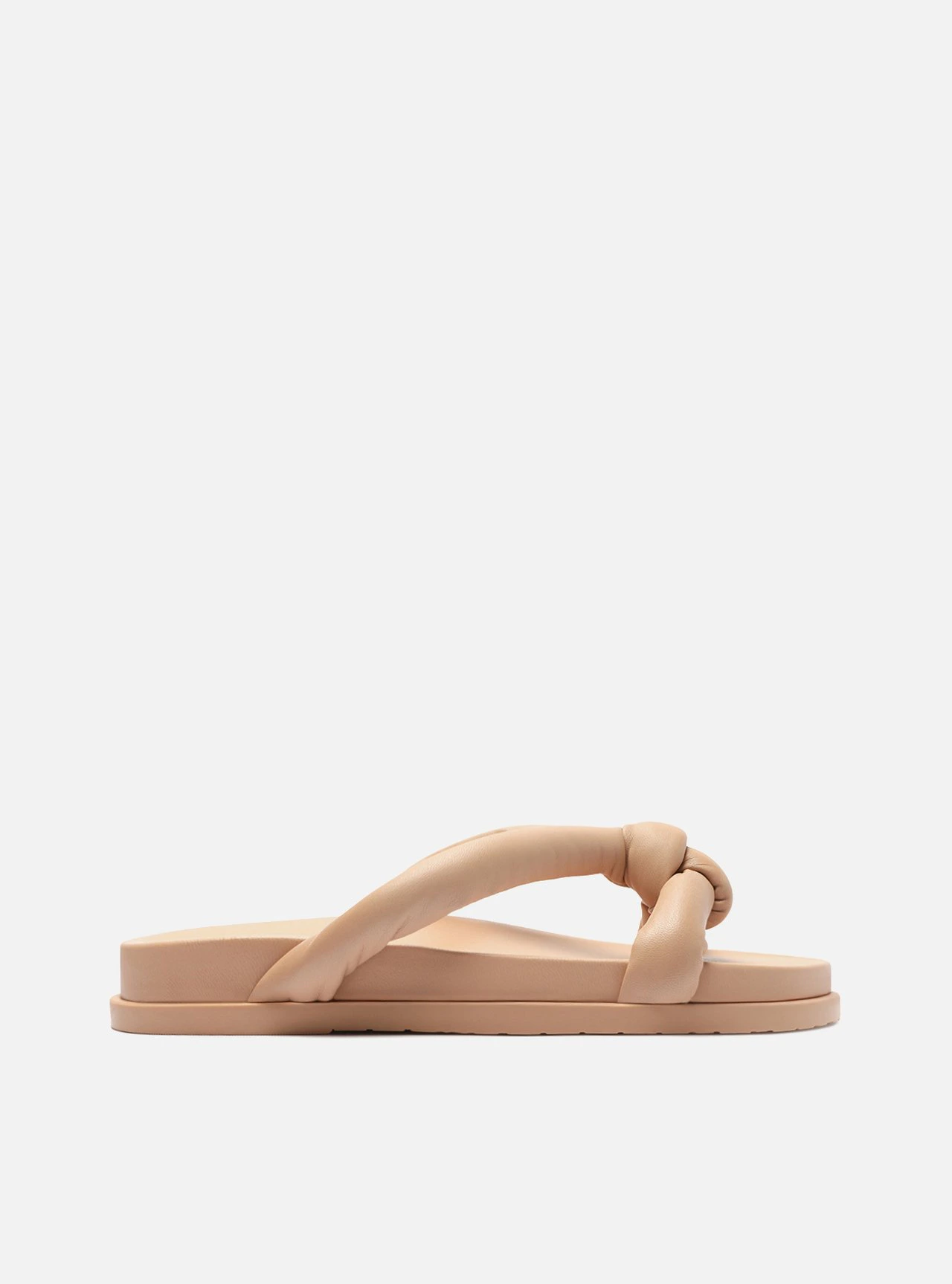 Sandália Papete Nude Flatform Nó