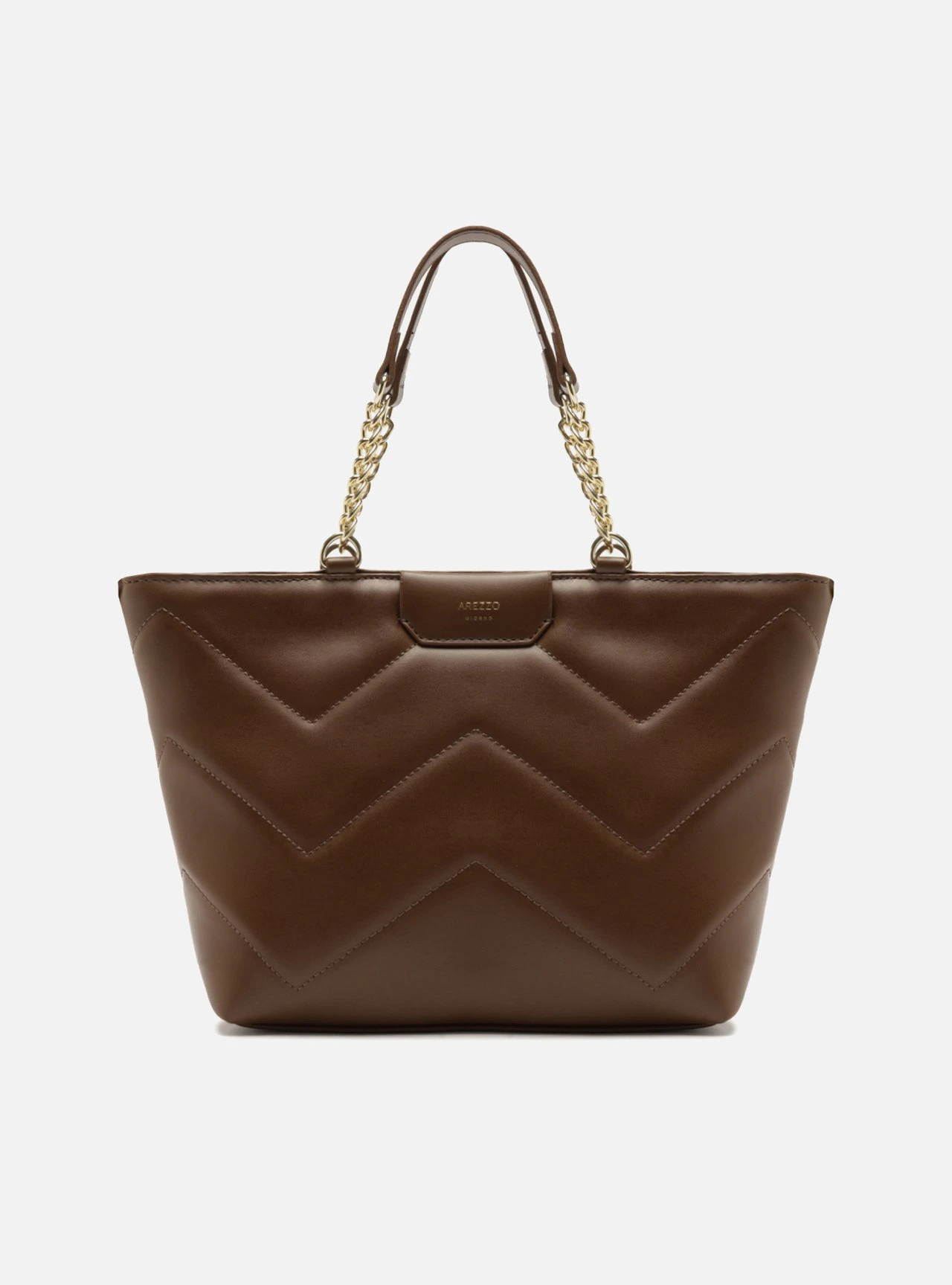 Bolsa Tote Marrom Grande Alça Corrente