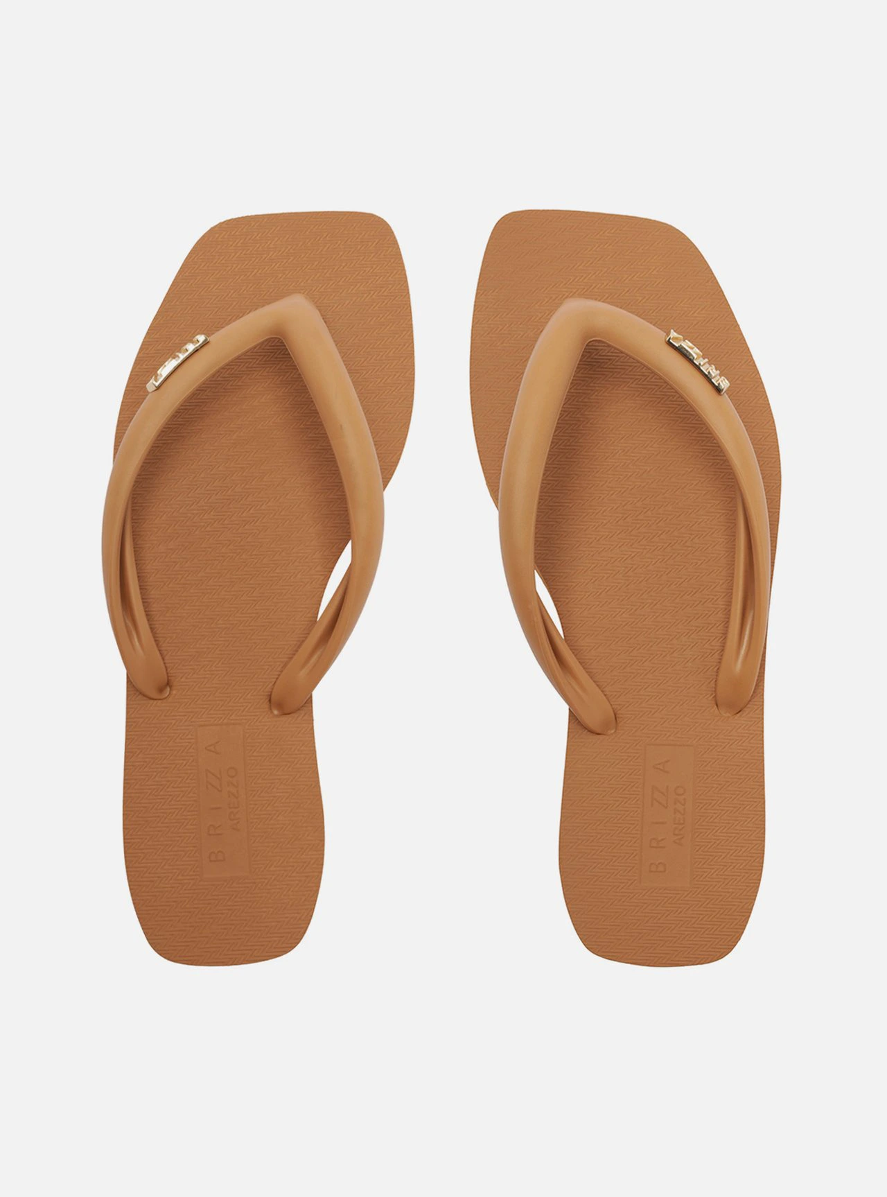 Chinelo de Dedo Laranja Flatform Metais Brizza