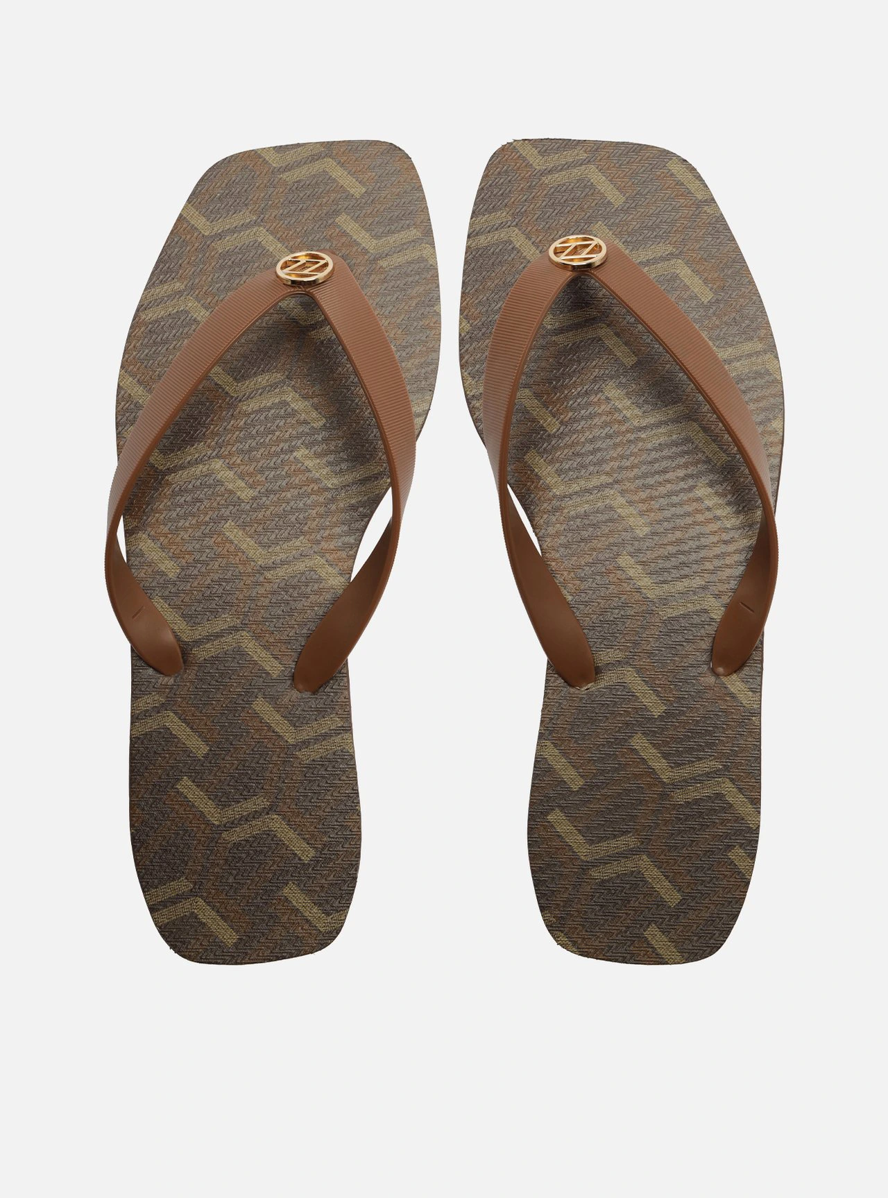 Chinelo de Dedo Marrom Bico Quadrado Brizza